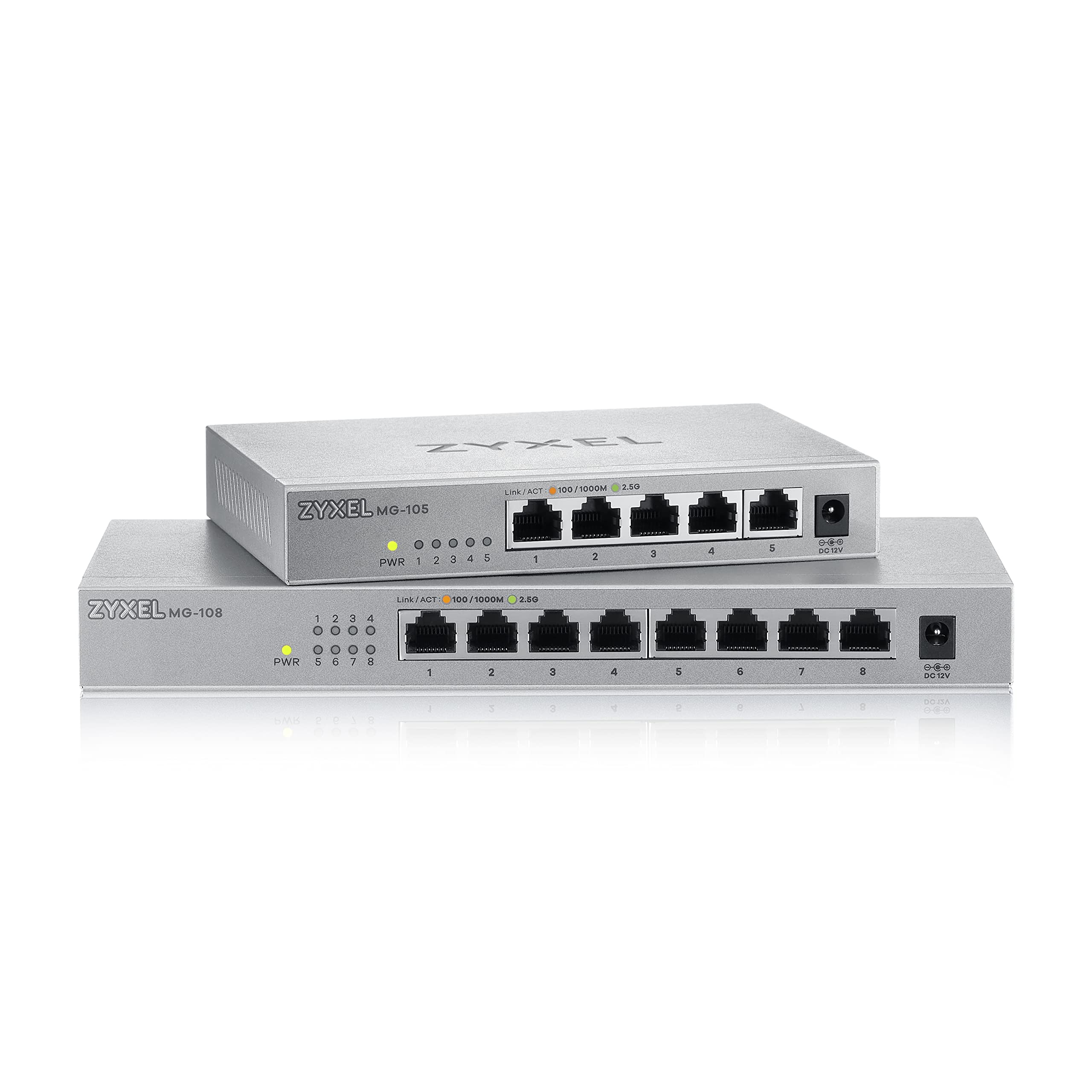 Zyxel 8-Port 2.5Gbb Multigig Ethernet Unmanaged Switch | 8 X 100/1G/2.5G Mbps Ports | Plug & Play | Metal Housing | Desktop Or W