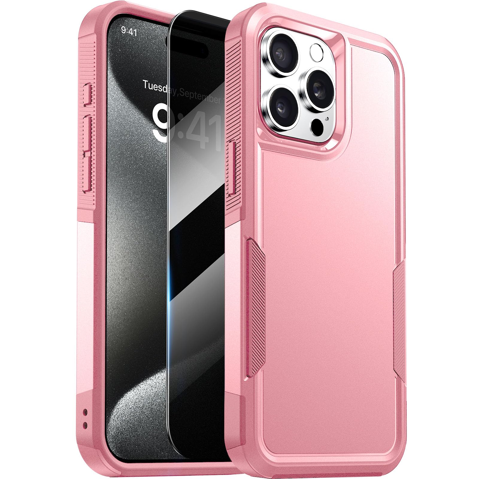 Diaclara Designed For Iphone 15 Pro Max Case, [With Privacy Screen Protector] [Anti Spy] [Military Grade Drop Protection] Heavy