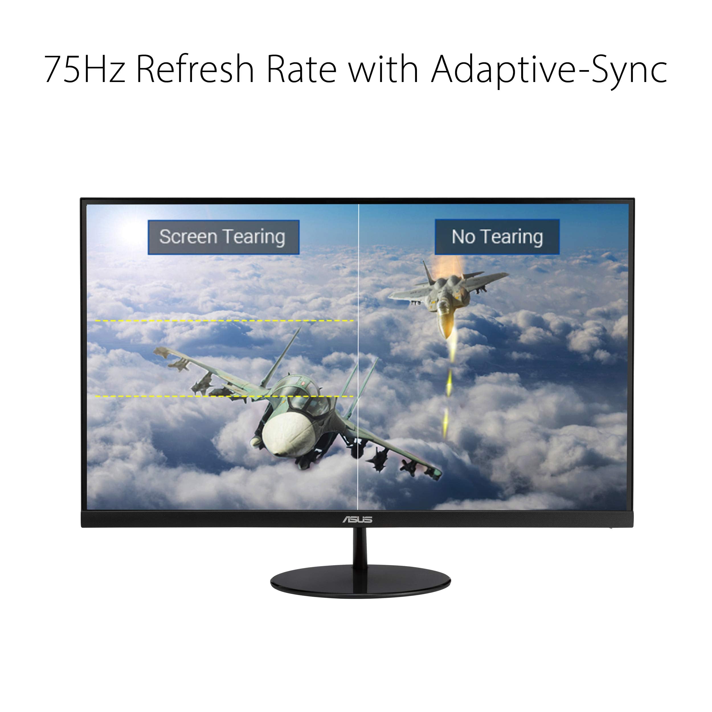 Asus Vl249He 23.8    Eye Care Monitor, 1080P Full Hd, 75Hz, Ips, Adaptive Sync/Freesync, Eye Care, Hdmi Vga, Frameless Slim Desi