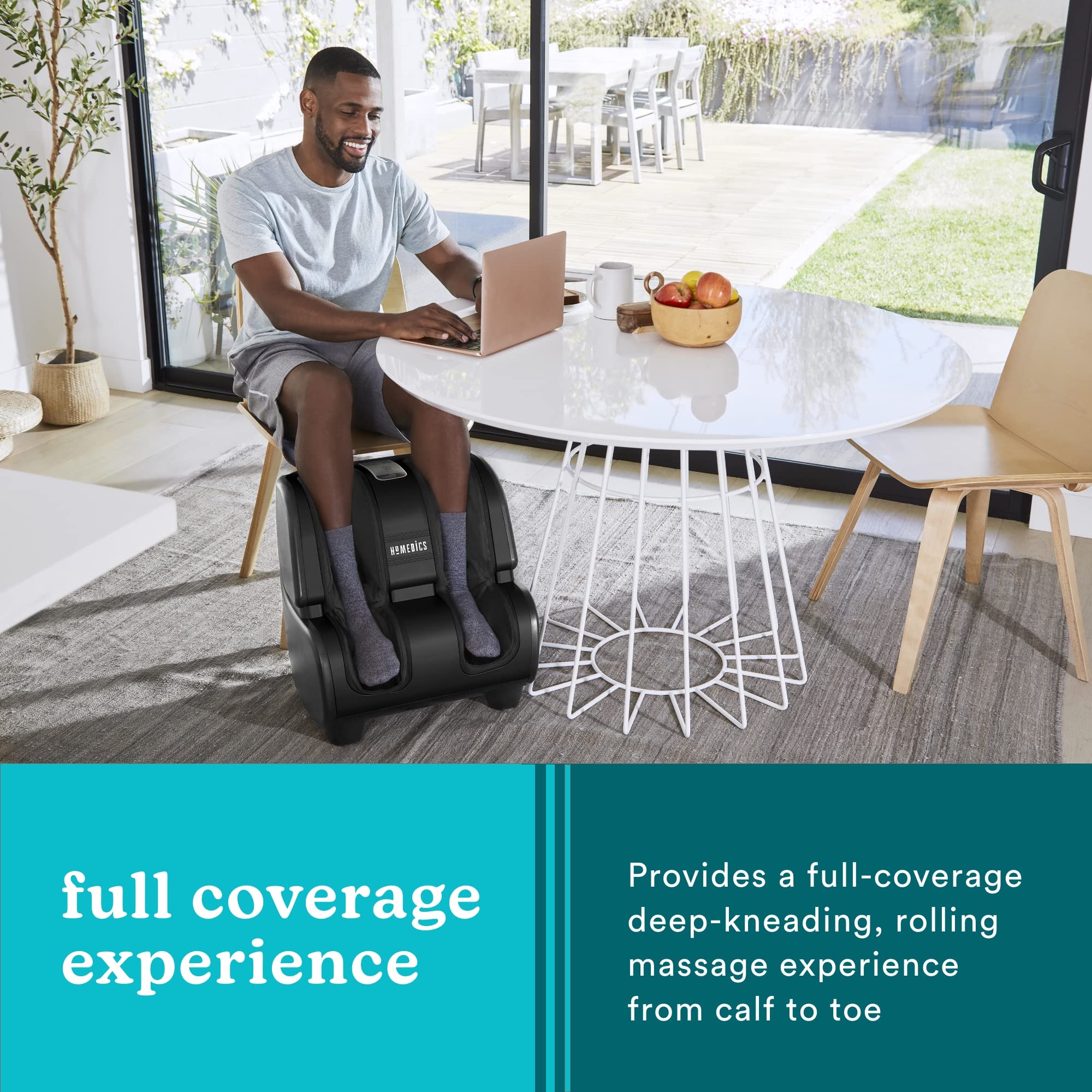 Homedics Therapist Select Foot And Calf Massager Rolling Massage, 4 Programs, 3 Intensities, Adjustable Tilt For Comfort & Washa