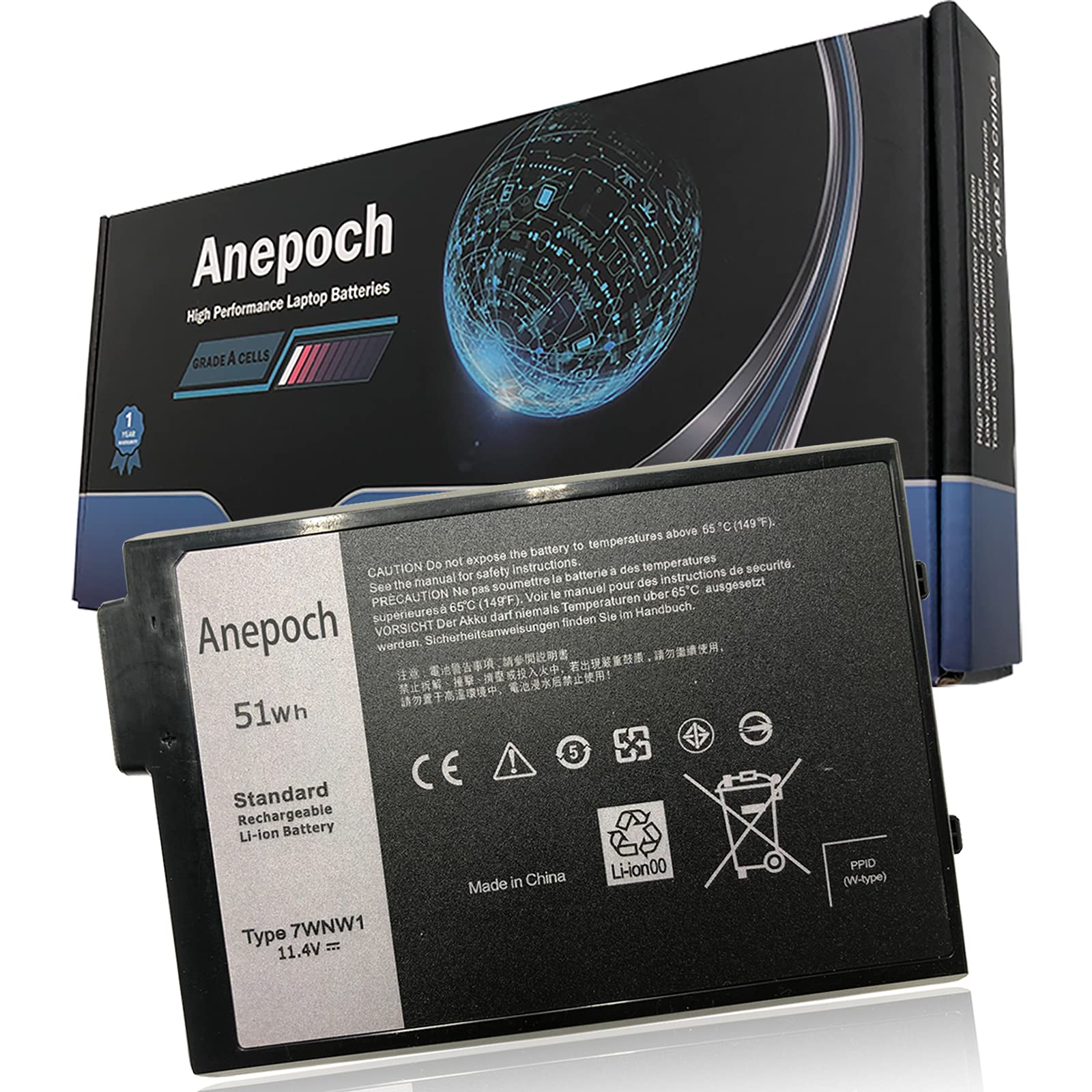 Anepoch 7Wnw1 Laptop Battery Replacement For Dell Latitude 7424 5424 5420 Rugged Extreme Series Notebook Dmf8C 0Dmf8C 11.4V 51Wh