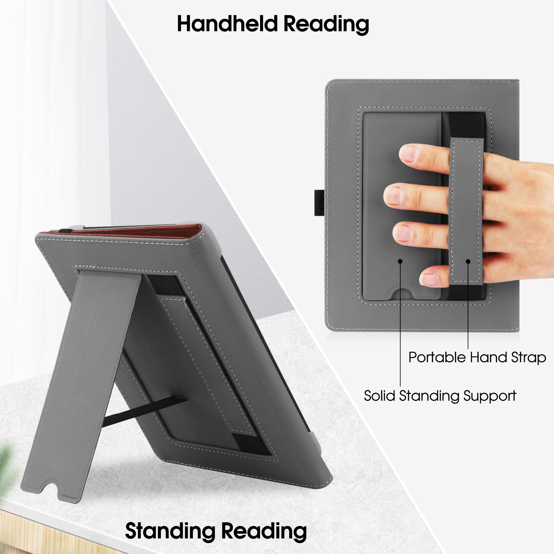 Hgwalp Universal Case For 6 6.8 Inch Ereaders, Paperwhite Case With Hand Strap Fit With All 6'' 6.8'' Paperwhite/Paperwhite 2023