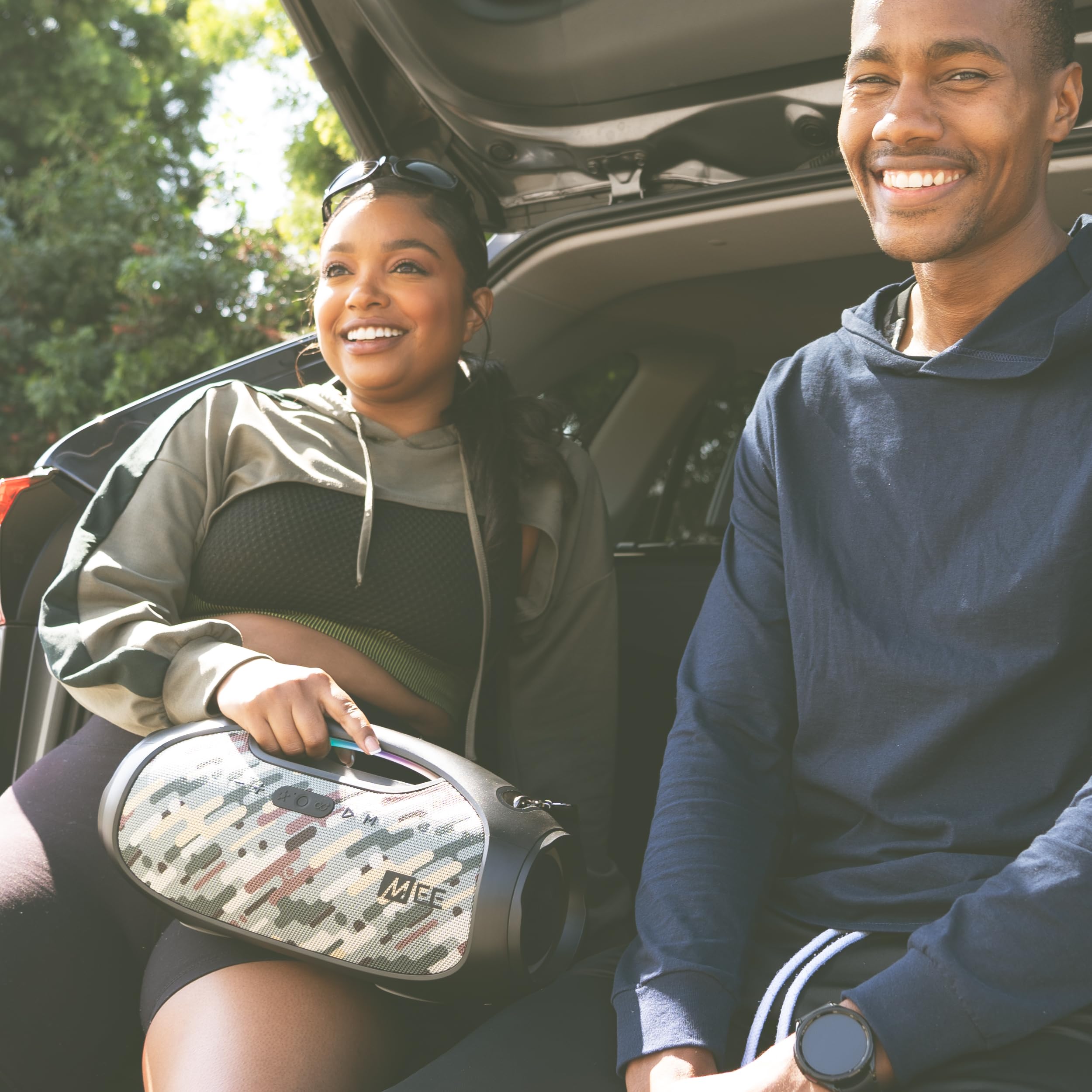 Mee Audio Partyspkr Bluetooth Wireless Speaker, Powerful 60W Rms Stereo Sound, 2 Subwoofers, Portable Speaker For Outdoor, Campi