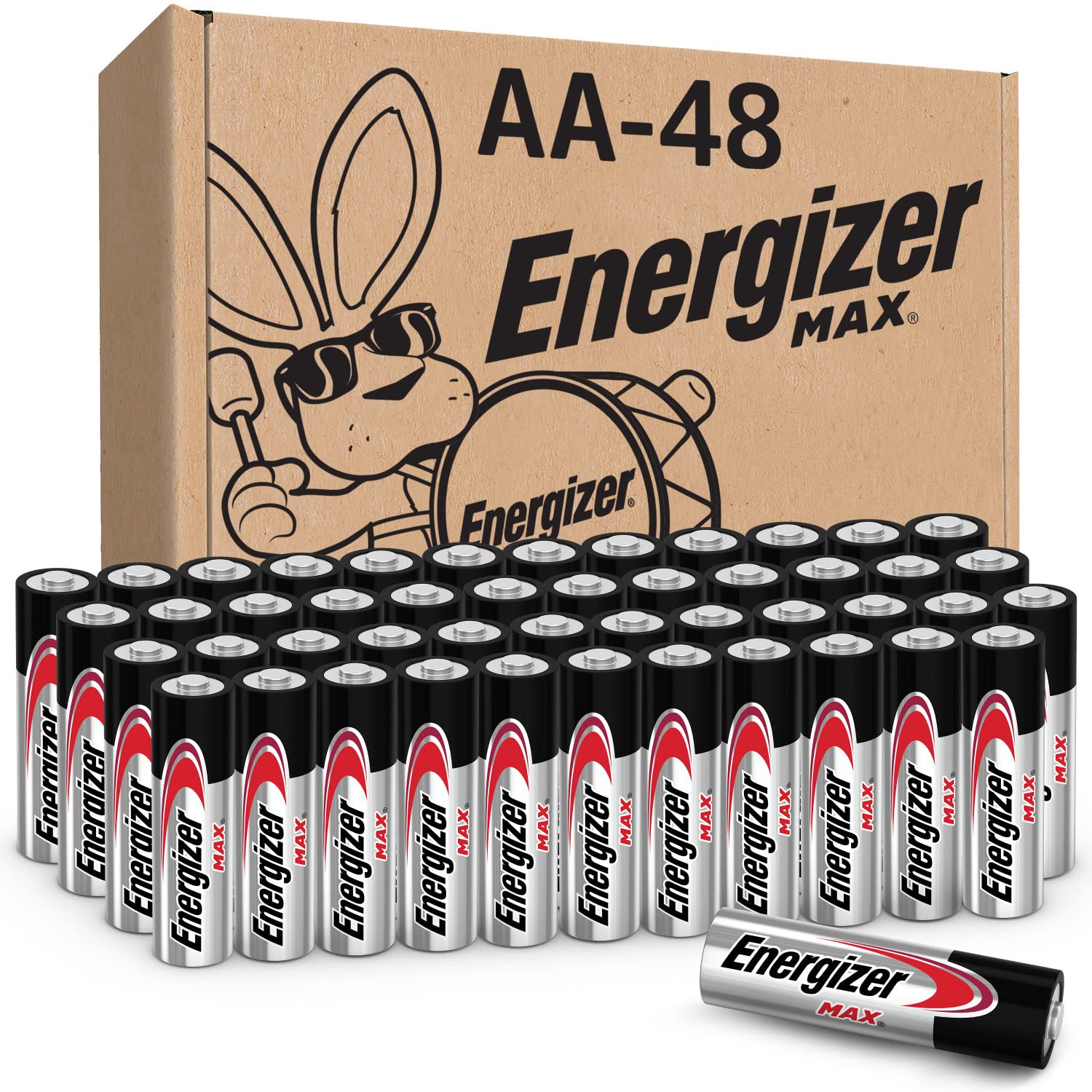 Energizer Aa Batteries, Max Double A Battery Alkaline, 48 Count