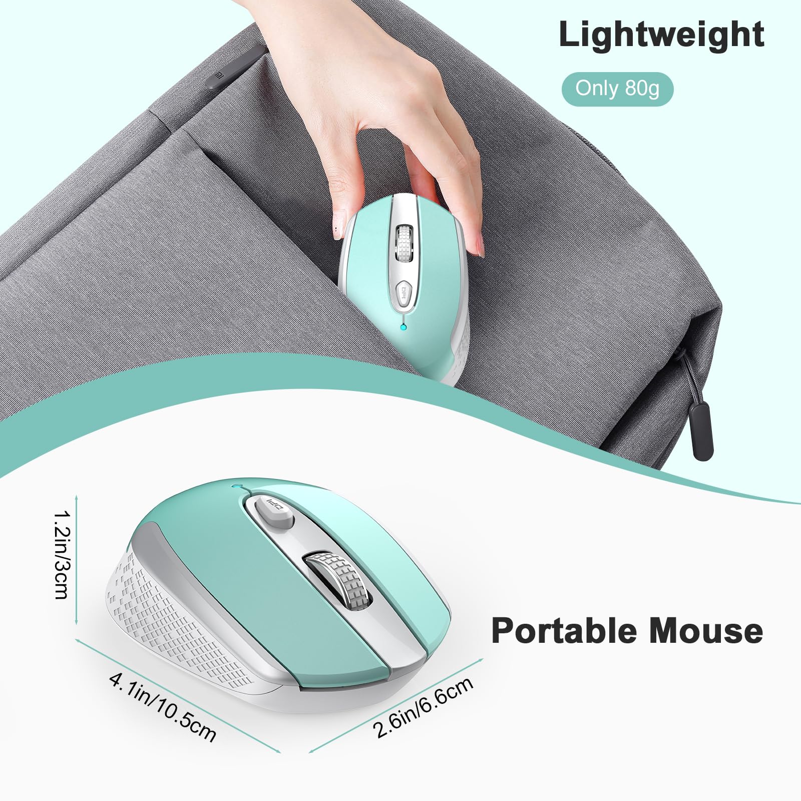 Racegt Wireless Mouse, Computer Mouse For Laptop, 2.4G Portable Silent Mouse, Plug & Play, Ergonomic Optical Mouse For Deskbtop,