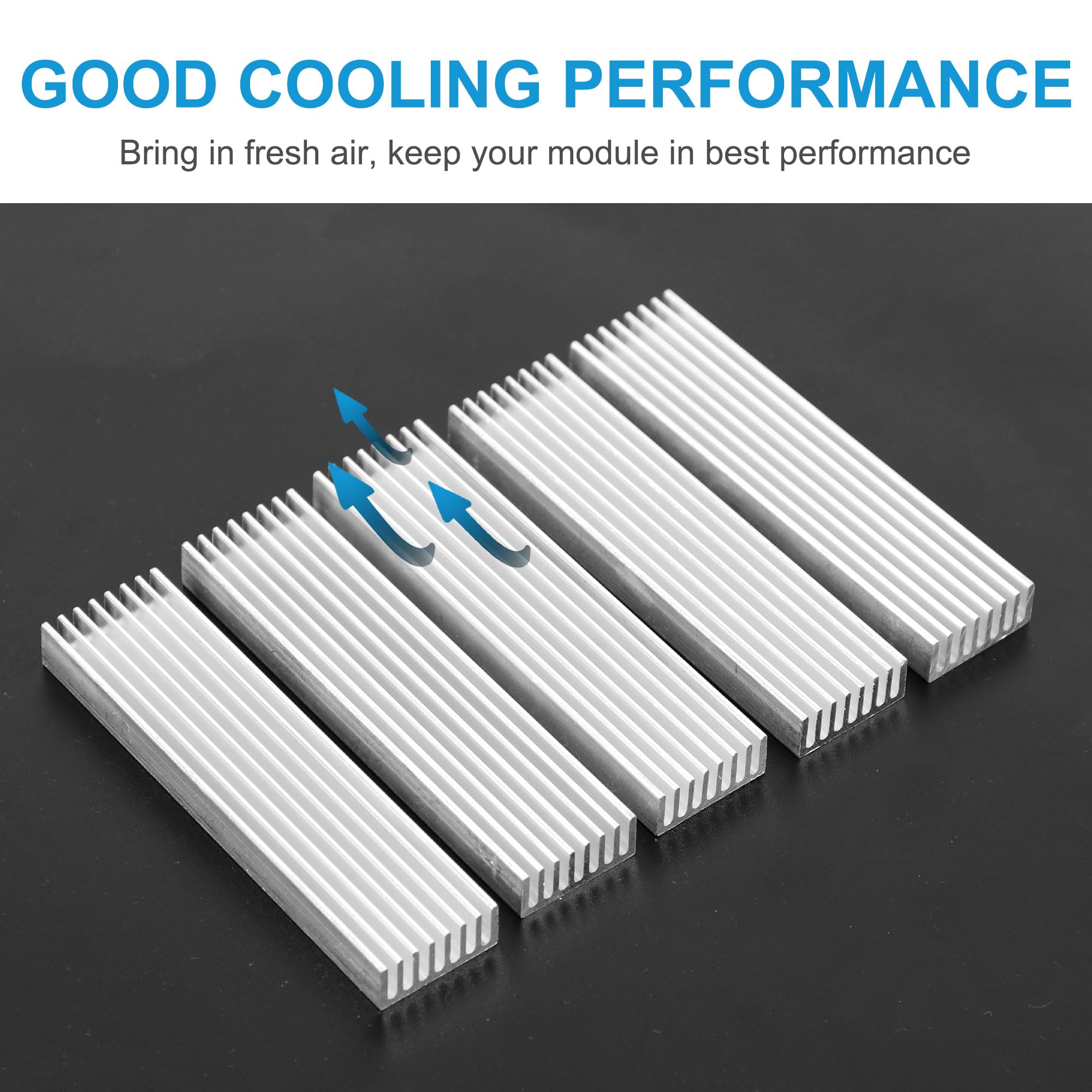 Uxcell 5 Pcs Aluminum Heat Sink, Silver Tone Aluminium Radiator Heatsink Cooling Fins Cooler For Led Amplifier Transistor Ic Mod
