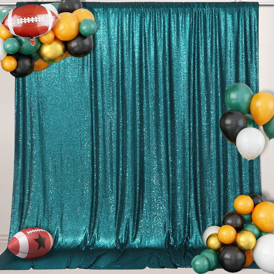 Partydelight Teal Sequin Backdrop, Photography, Christmas Backdrop, 10Ft X 10Ft