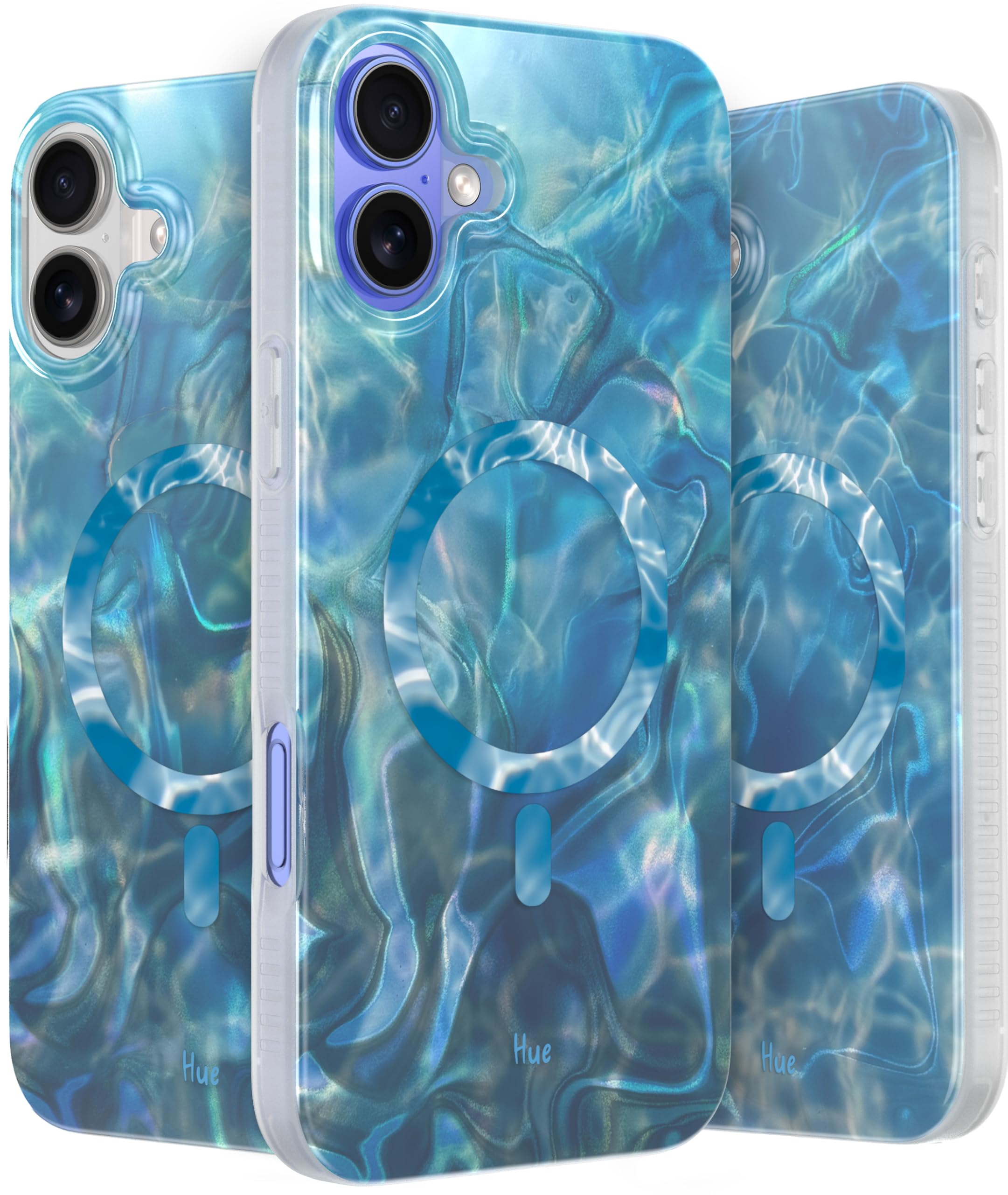 Lonli Hue   For Iphone 16 Plus Case [Compatible With Magsafe]   Ocean Wave Phone Case   [360 Shock Absorbent Bumper]   Cute, Uni