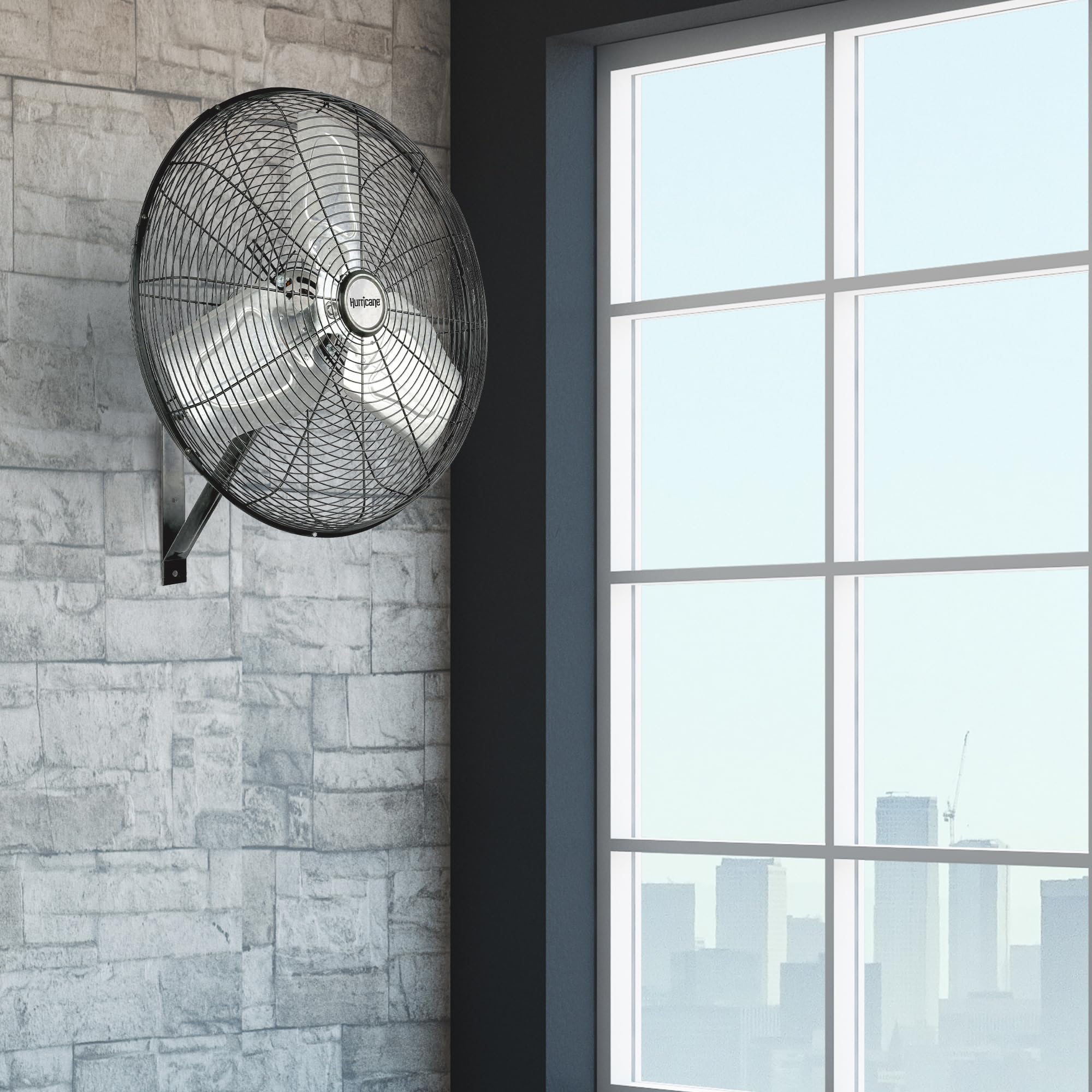 Hurricane Oscillating Wall Mount Fan, 3 Speed Cooling, Pro Commercial Grade, 20''