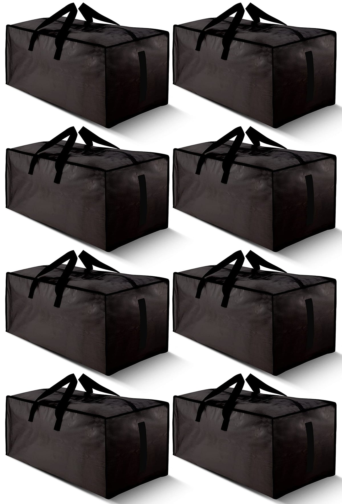 Homesure 8 Pack Large Strong Moving Bags With Zippers & Carrying Handles   Water Resistant   Heavy Duty Storage Tote For Space S