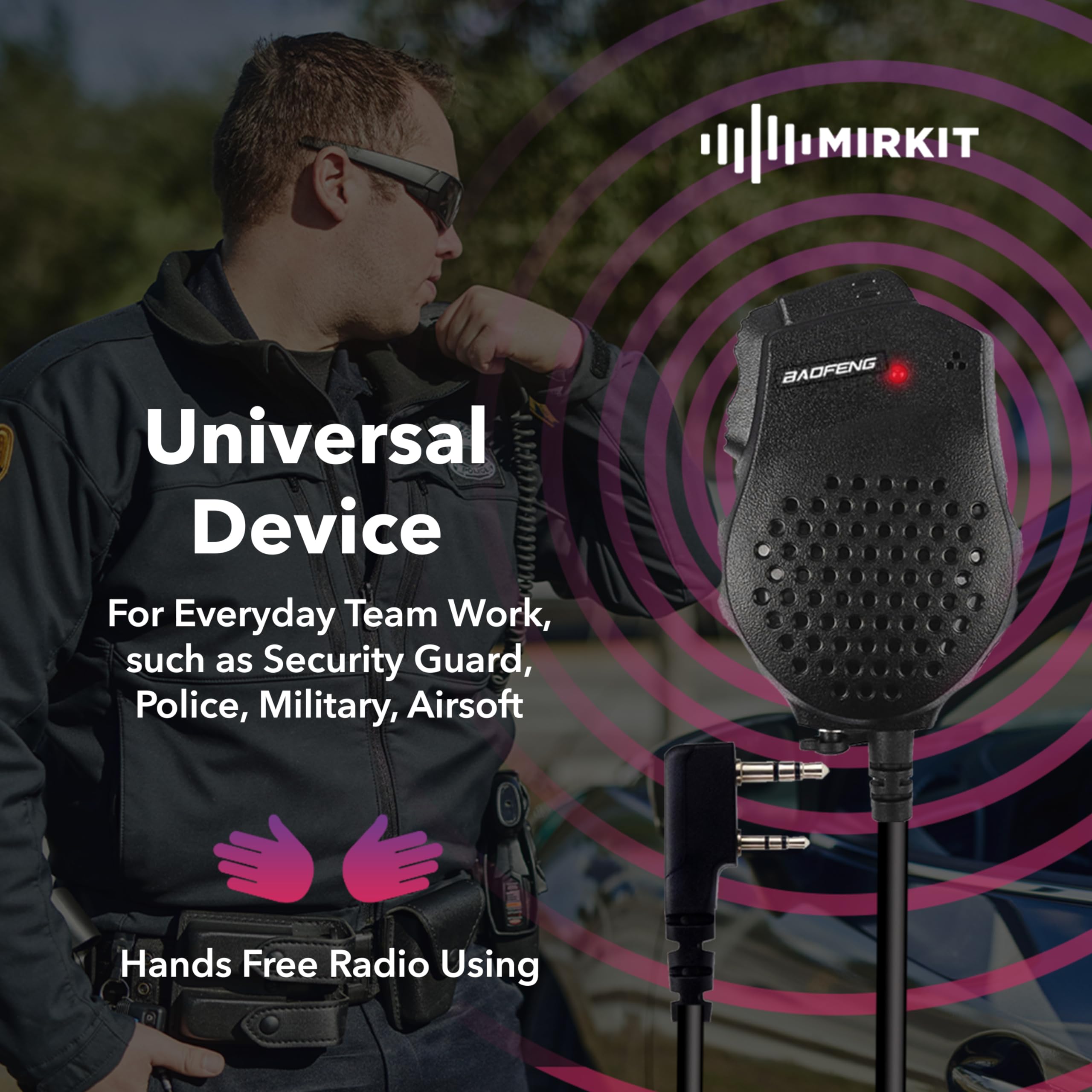 Original Baofeng Mic For Uv 82 Speaker Mic Compatible With Baofeng Radios: Uv 82Hp, Uv 82L, Uv 5R Series And All Ham Radio Dual Ptt Design With K2 Plug