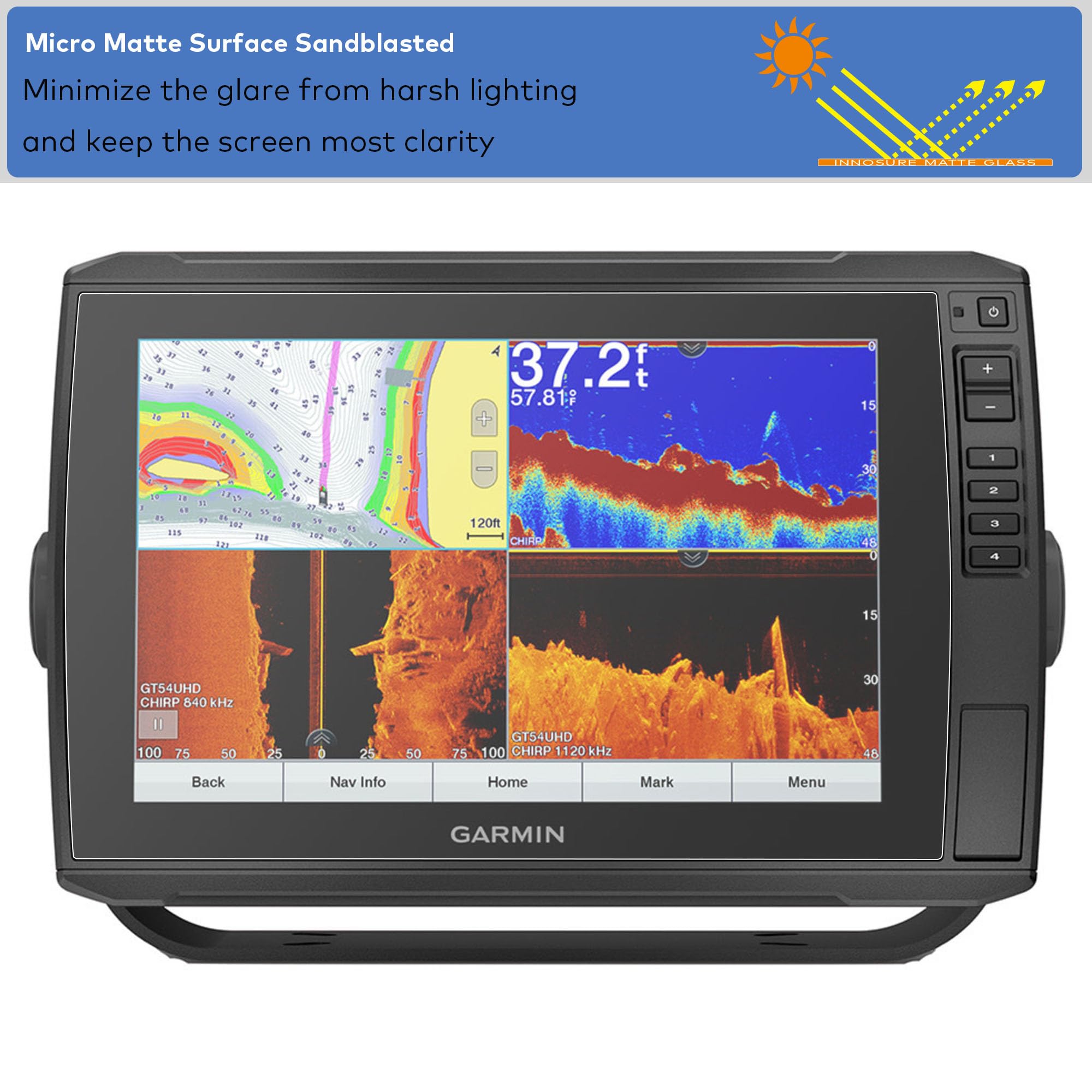 Innosure [2 Pack] For Garmin Echomap Ultra 102Sv 106Sv Tempered Glass Screen Protector 10 Inch Fishfinder Touchscreen Accessorie