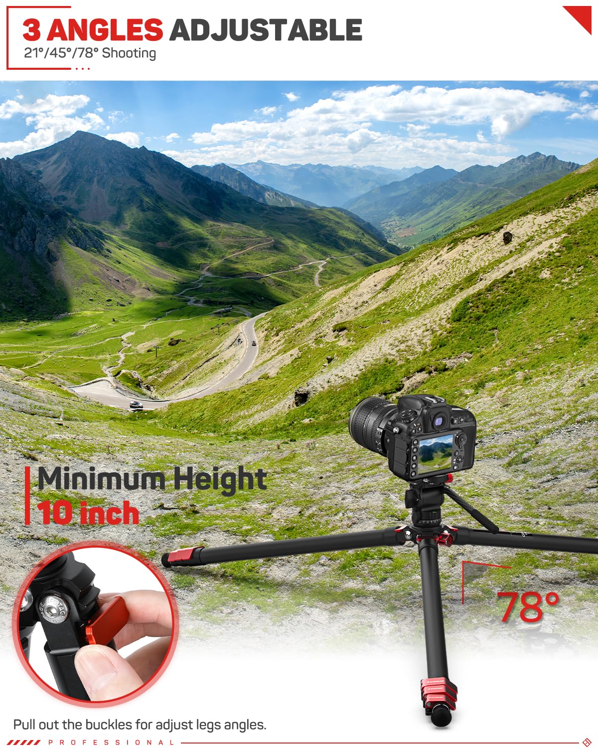 Ifootage Tripod Kit, 62'' Aluminum Tripod With Fluid Head, Lightweight Camera Tripod Kit, Portable Travel Tripod Kit, Compatible