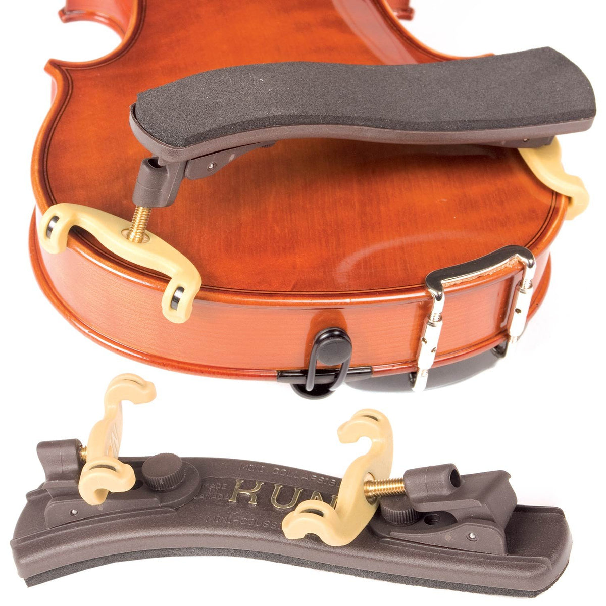 Kun Collapsible Mini Brown Shoulder Rest For 1/16-1/4 Violin