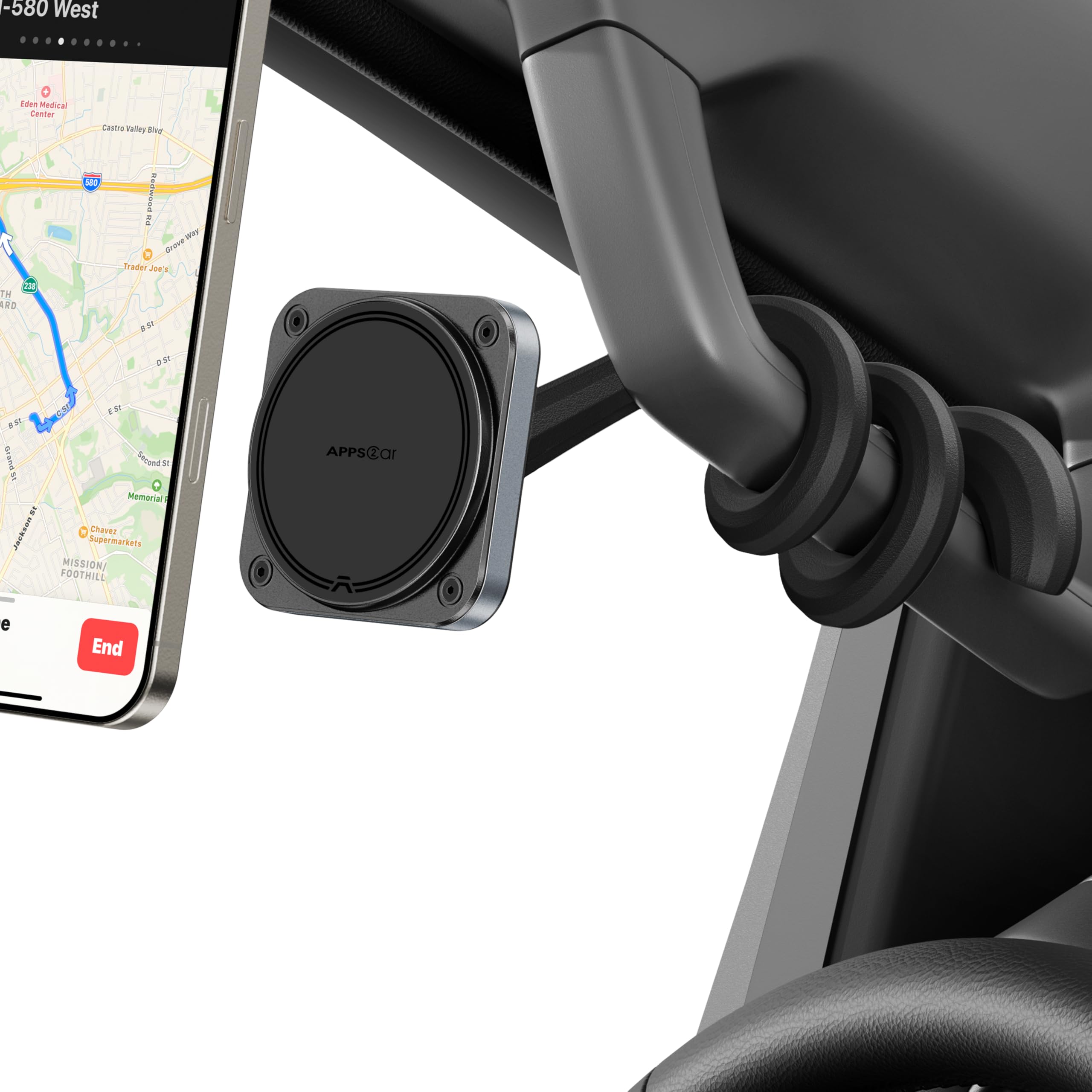 Apps2Car Magnetic Car Truck Pickup Grab Handle Phone Mount Holder Compatible With Magsafe Iphone 12-16 Fits A Pillar/Center Cons