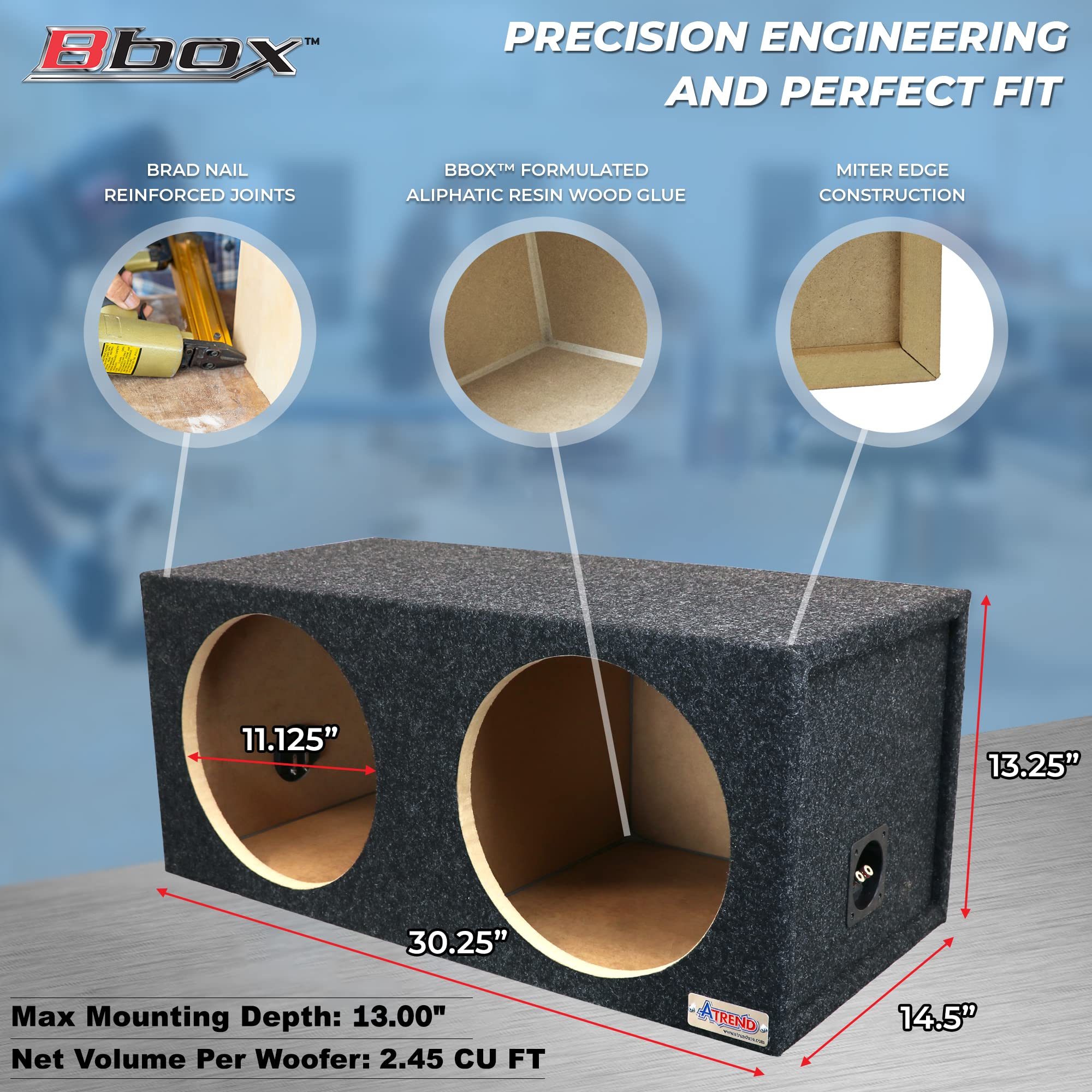Bbox Dual Sealed 12 Inch Subwoofer Enclosure   Spl Tuned Car Subwoofer Boxes & Enclosures   Premium Subwoofer Box Improves Audio