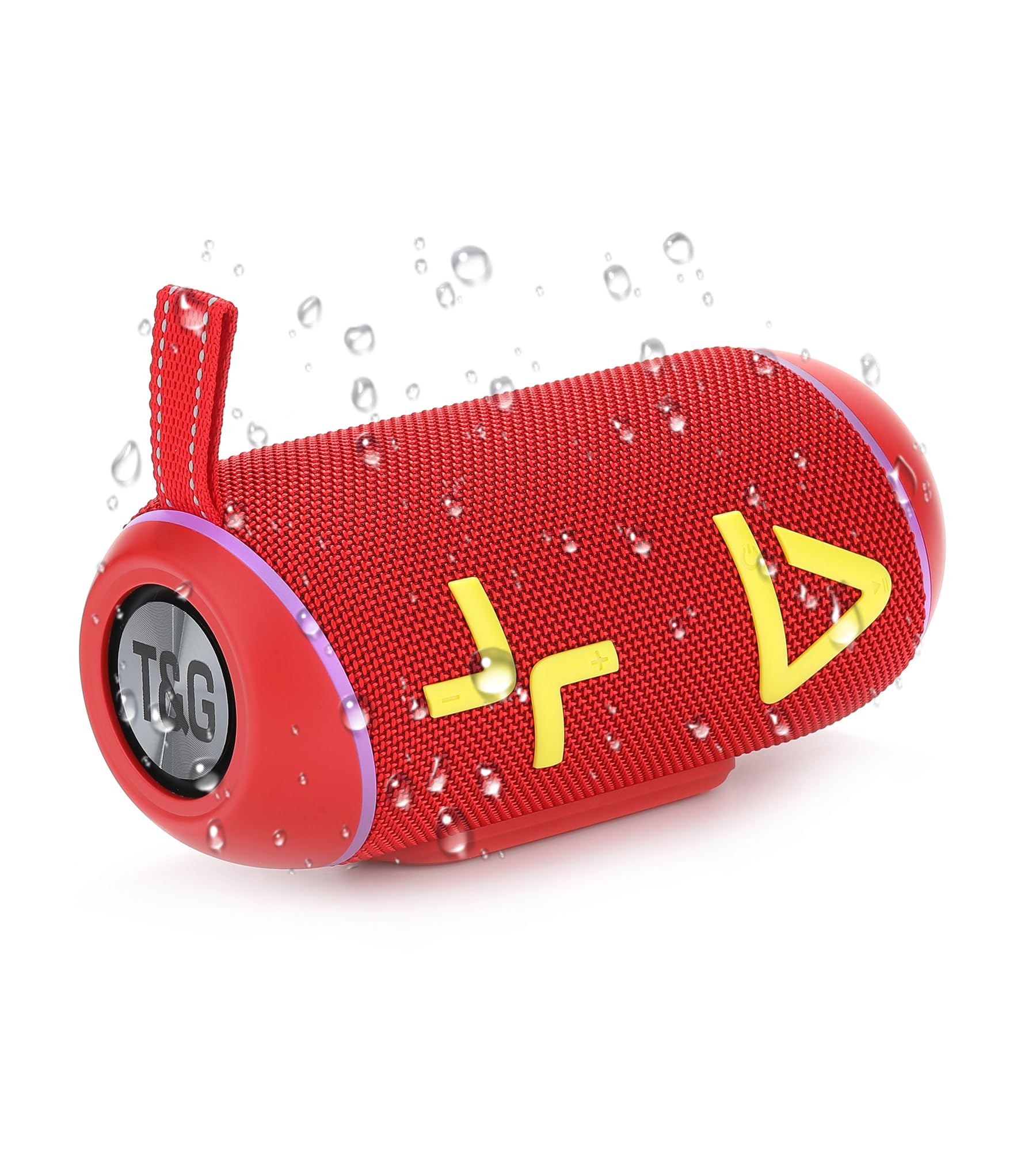 IPX6 Waterproof, Portable Bluetooth Speaker with Stereo Sound, Wireless Speakers with RGB lights, TWS Pairing, BT5.3/TF-Card, fo