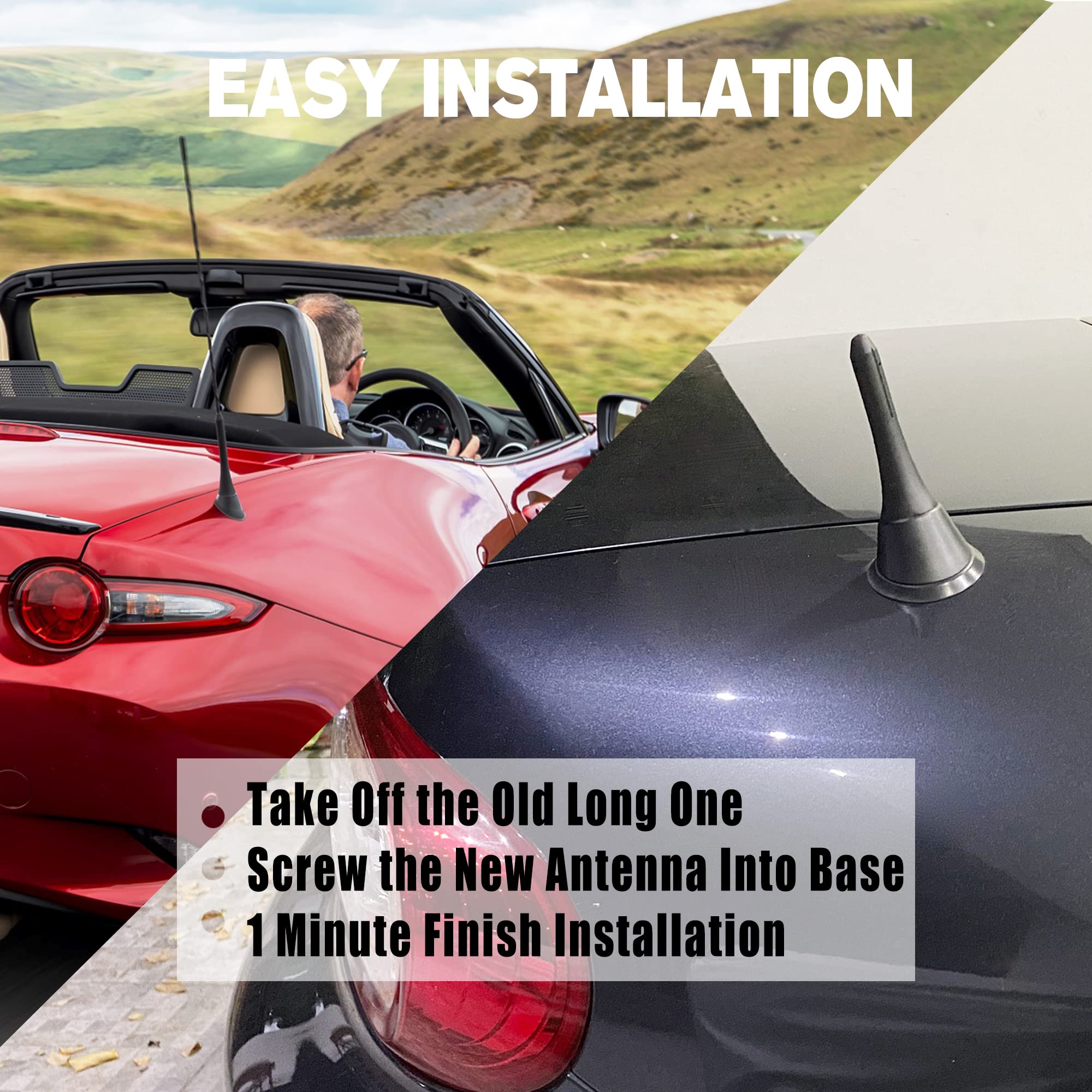 Ksaauto 3 Inch Stubby Antenna For 2006 2024 Mazda Miata Mx 5 Rf Nd Nc ? Oem Nf47 66 A30A, Sporty Line Design Improves Appearance