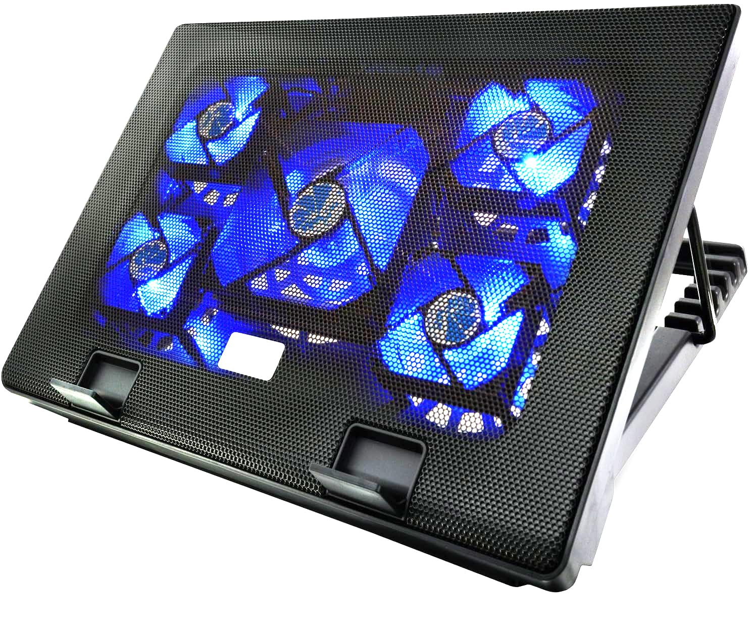 Kerolffu Laptop Cooling Pad 17Inch 15.6 14 13 12Inch Gaming Cooler Pad Chill Mat 5 Quiet Fans Led Lights And 2 Usb 2.0 Ports Adj