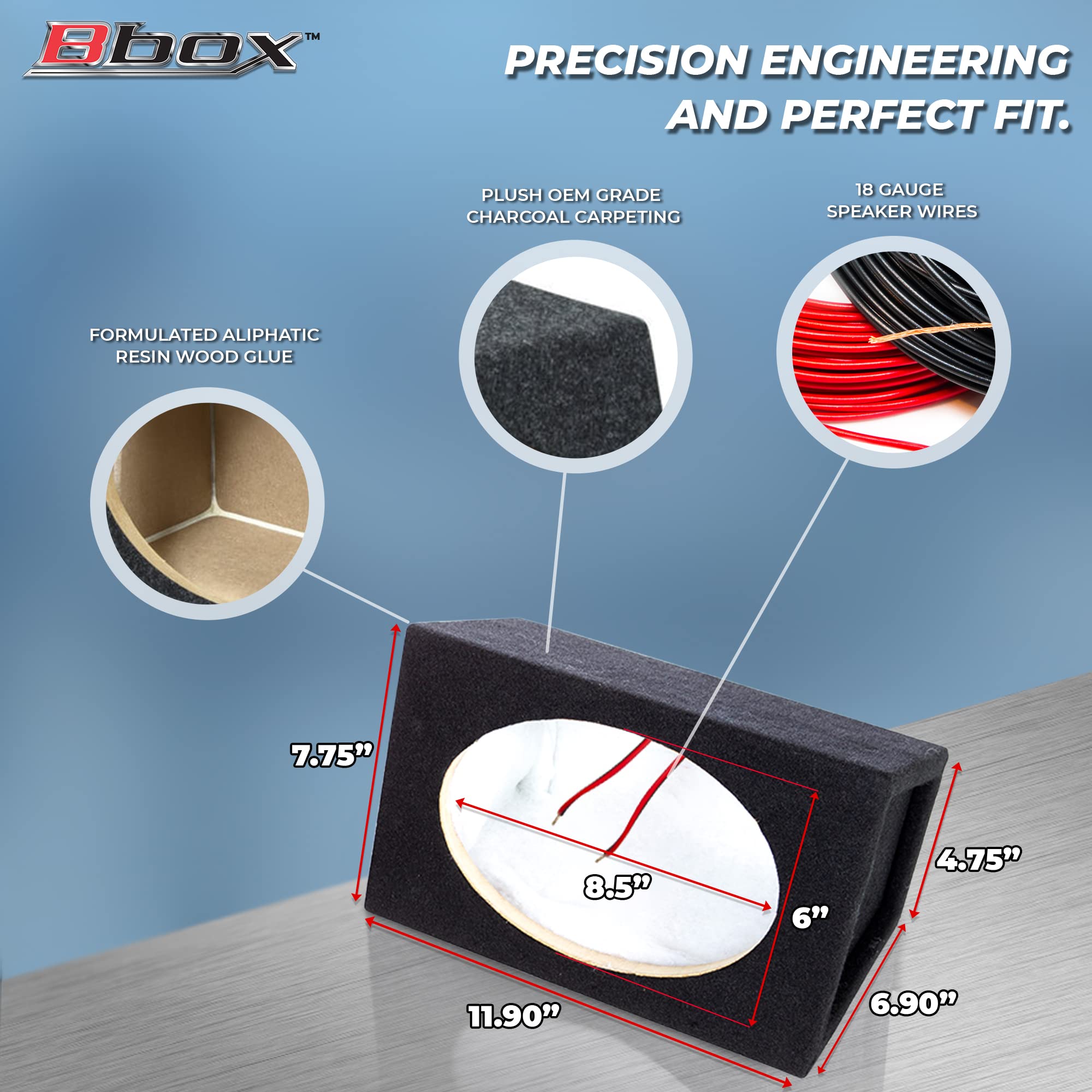 Atrend Bbox Pro Audio Tuned Car Speaker Boxes & Enclosures   6X9 Speaker Box For Great Sound Quality For Home & Vehicle  Nickel