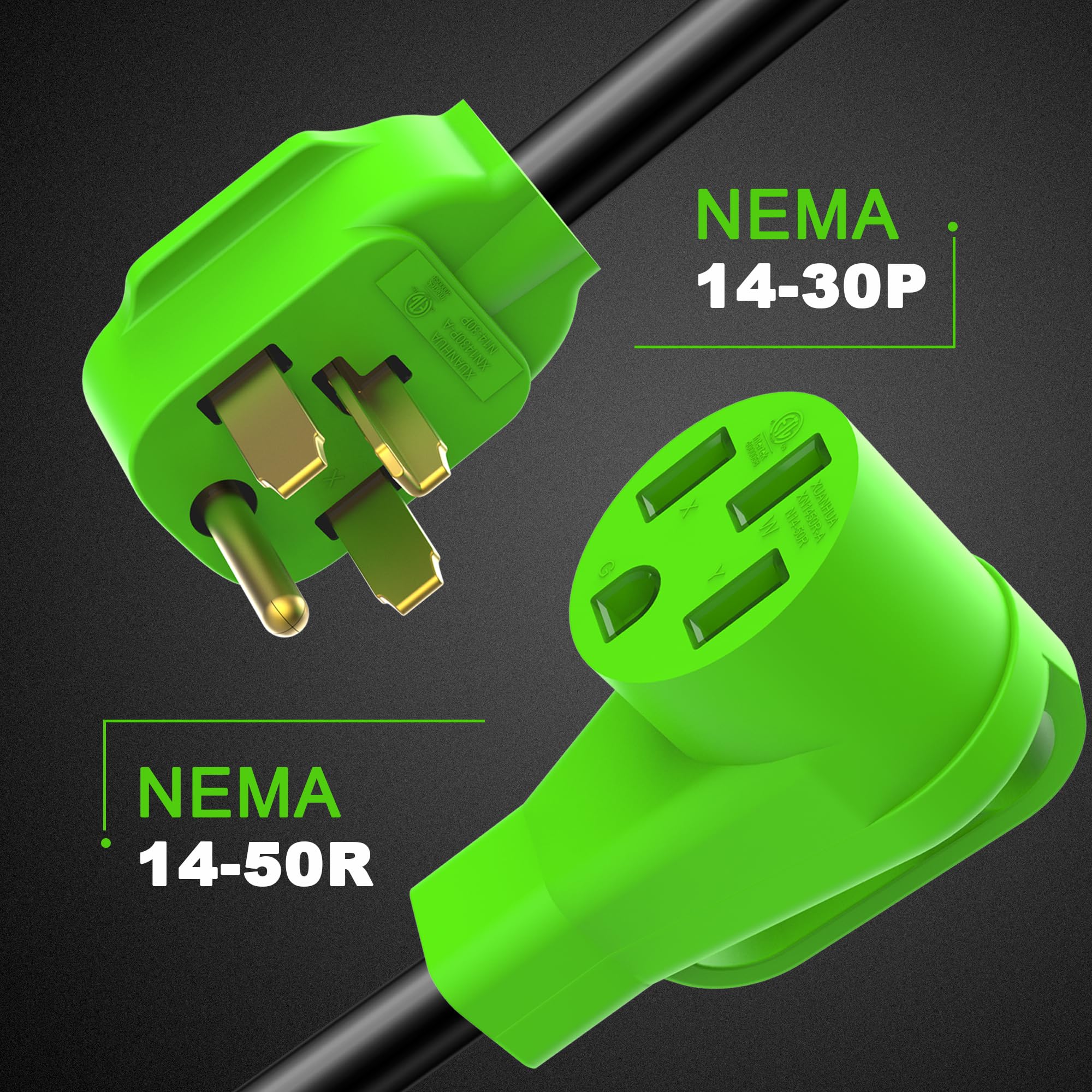 Evmaster Nema 14 30P To 14 50R Ev Charger Adapter Cord,4 Prong Outlets With Grip Handle,Compatible With Ev And Dryer Use, 250 Vo