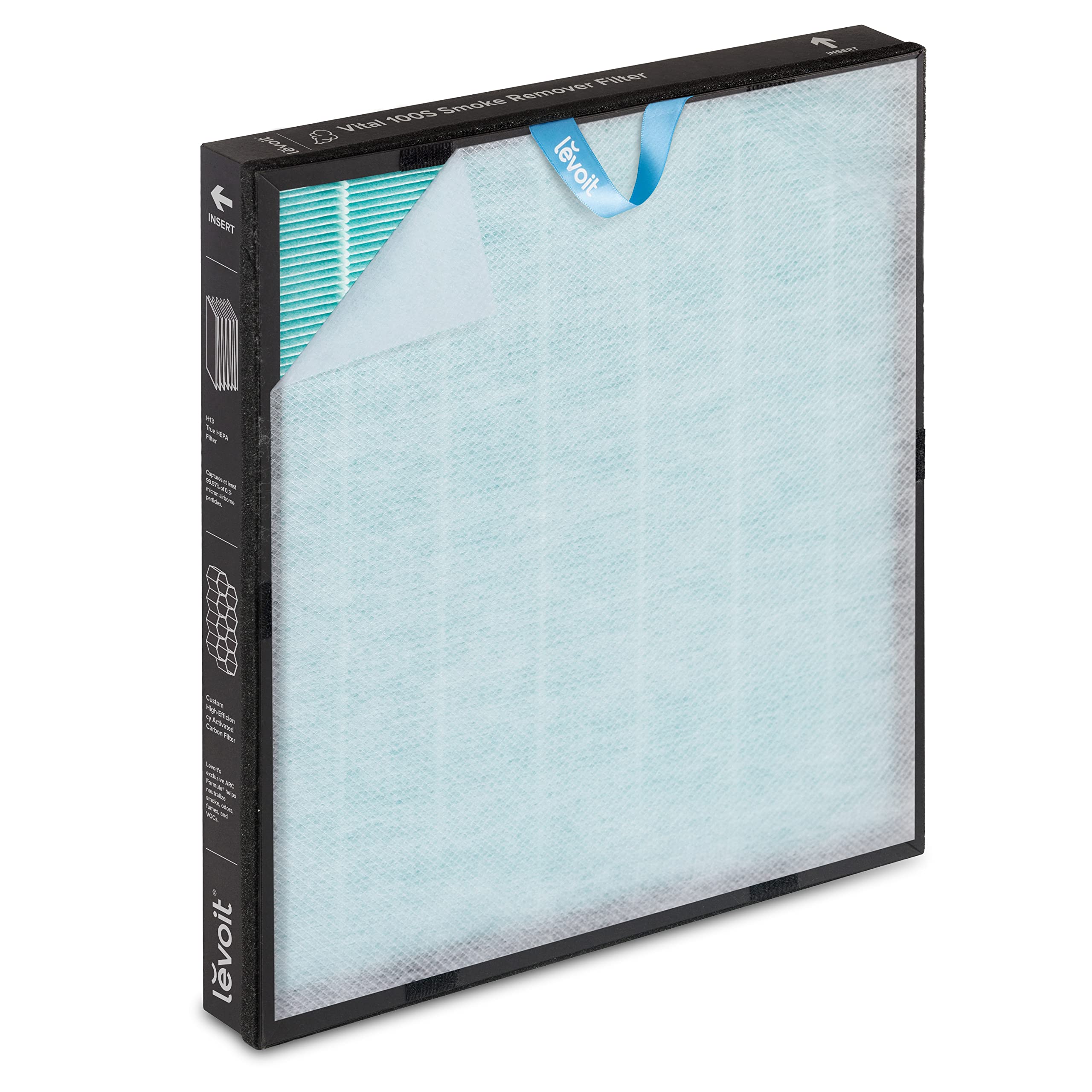 Levoit Vital 100S Smoke Remover Air Purifier Replacement, 3 In 1 Hepa High Efficiency Activated Carbon Filter, Vital 100S Rf Sr