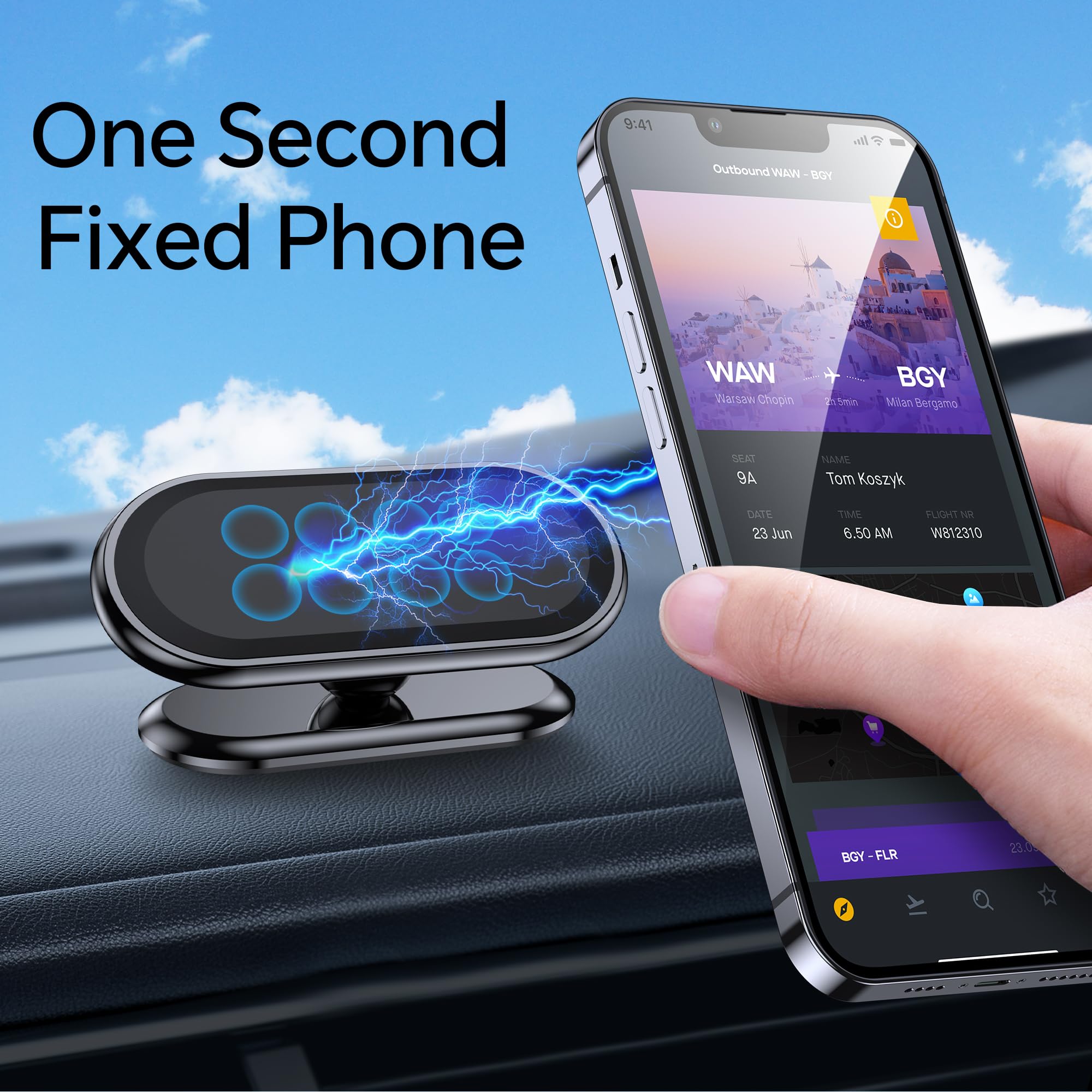 ?2-Pack?Magnetic Phone Holder For Car, [ Super Strong Magnet ] [ With 4 Metal Plate ] Cell Phone Carmount For Iphone Magnetic [