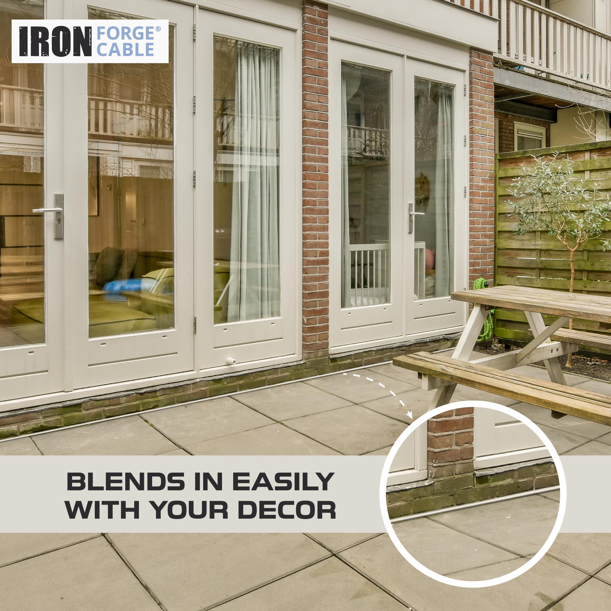 Iron Forge Cable 100 Ft Beige Outdoor Extension Cord   16/3 Sjtw 100Ft Extension Cord 3 Prong, 10 Amp All Weather Heavy Duty Pow