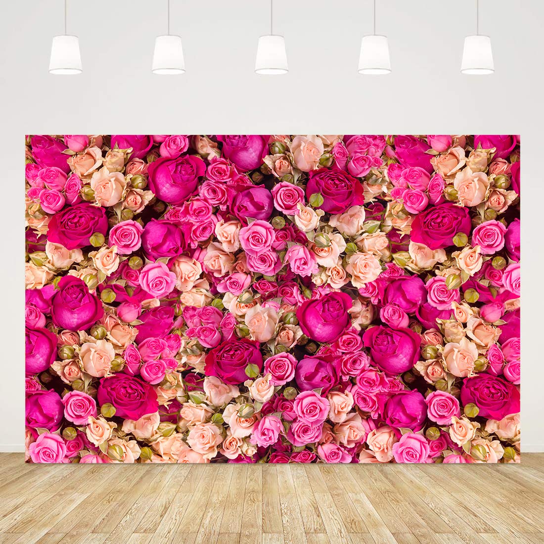 Ticuenicoa 6X4Ft Pink Red Rose Flowers Photography Backdrop Valentine'S Day Photo Background Baby Shower Wedding Birthday Decora