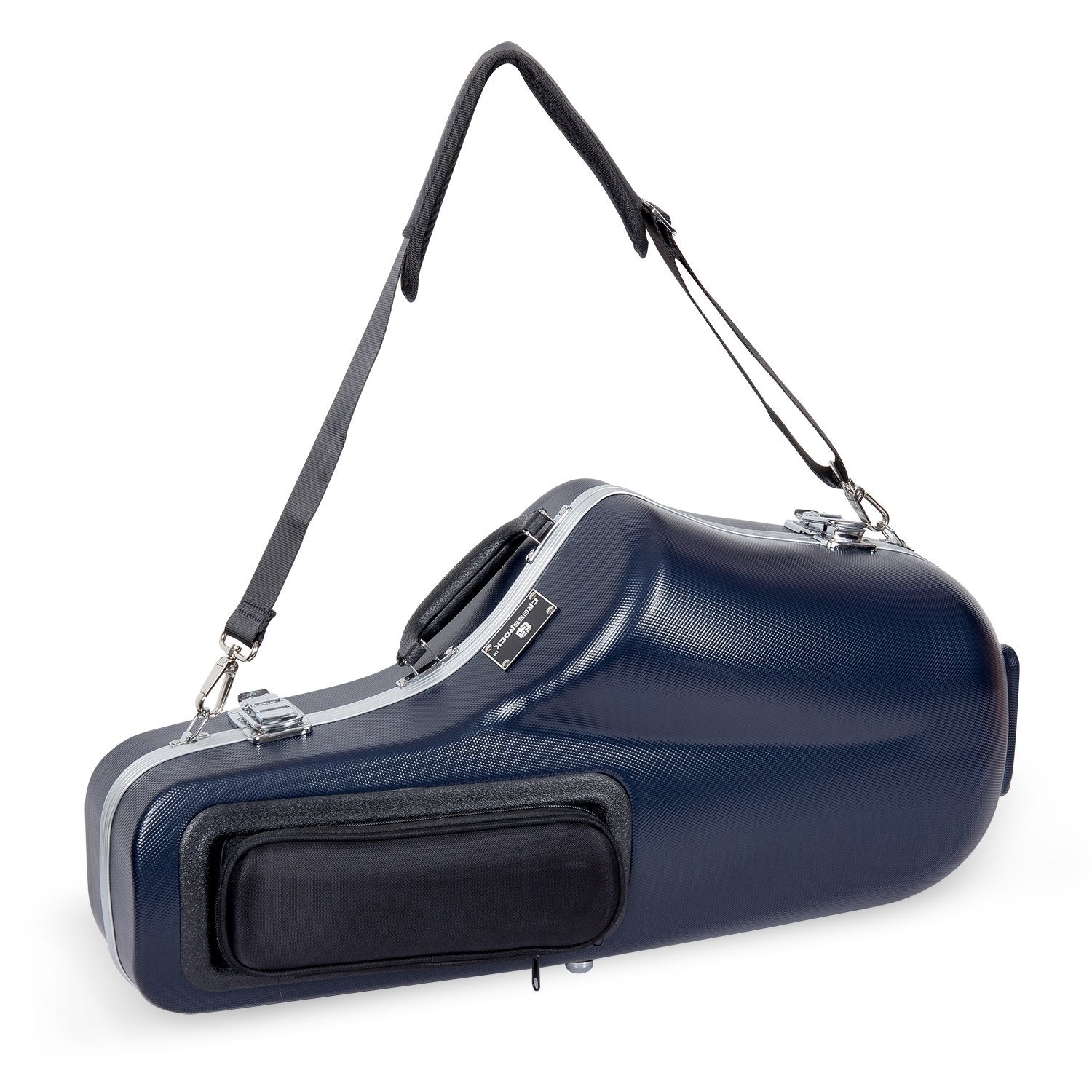 Crossrock Alto Saxophone Case, With Removable Shoulder Strap, Accessories Pocket, Locking Latch - Blue (Cra860Asbl)