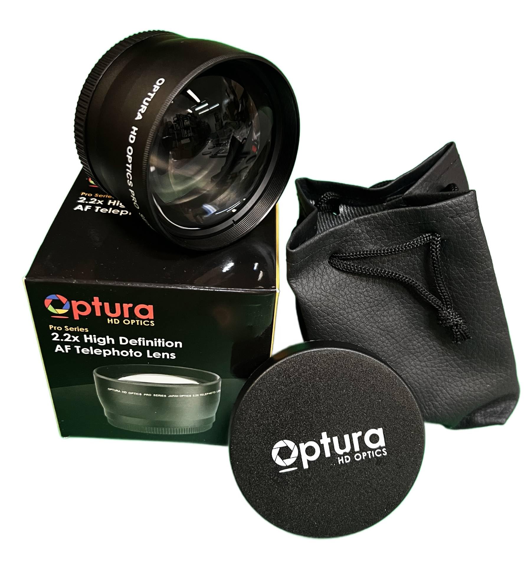 58mm OPTURA HD OPTICS 2.2X Telephoto Lens for Canon Rebel T3, T3i, T5, T5i, T6, T6i, T7i, EOS 80D, EOS 77D Cameras with Canon EF