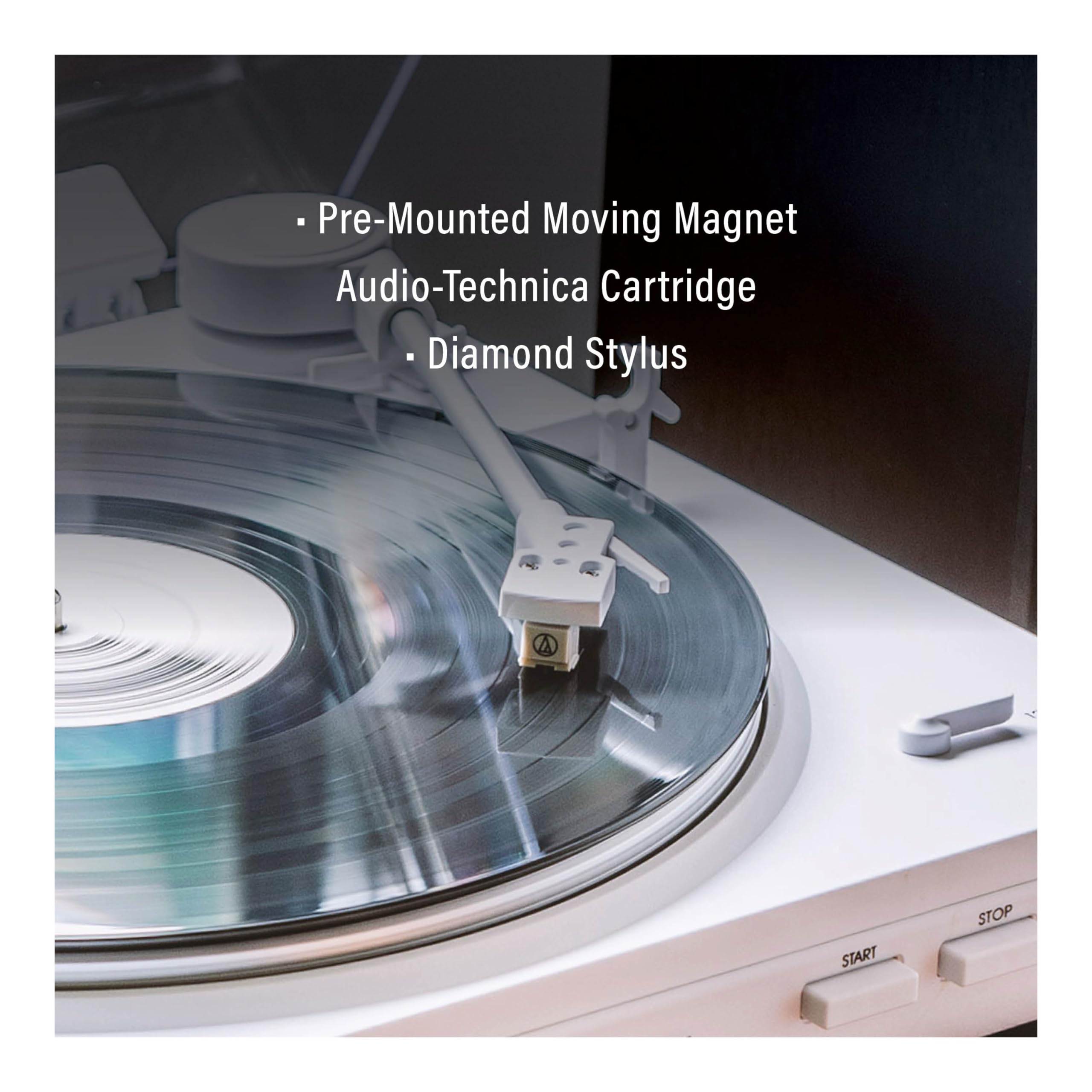 Crosley Kt400B-Wh Fully Automatic Bluetooth 2-Speed Turntable Record Player With S200A Stereo Speakers, White