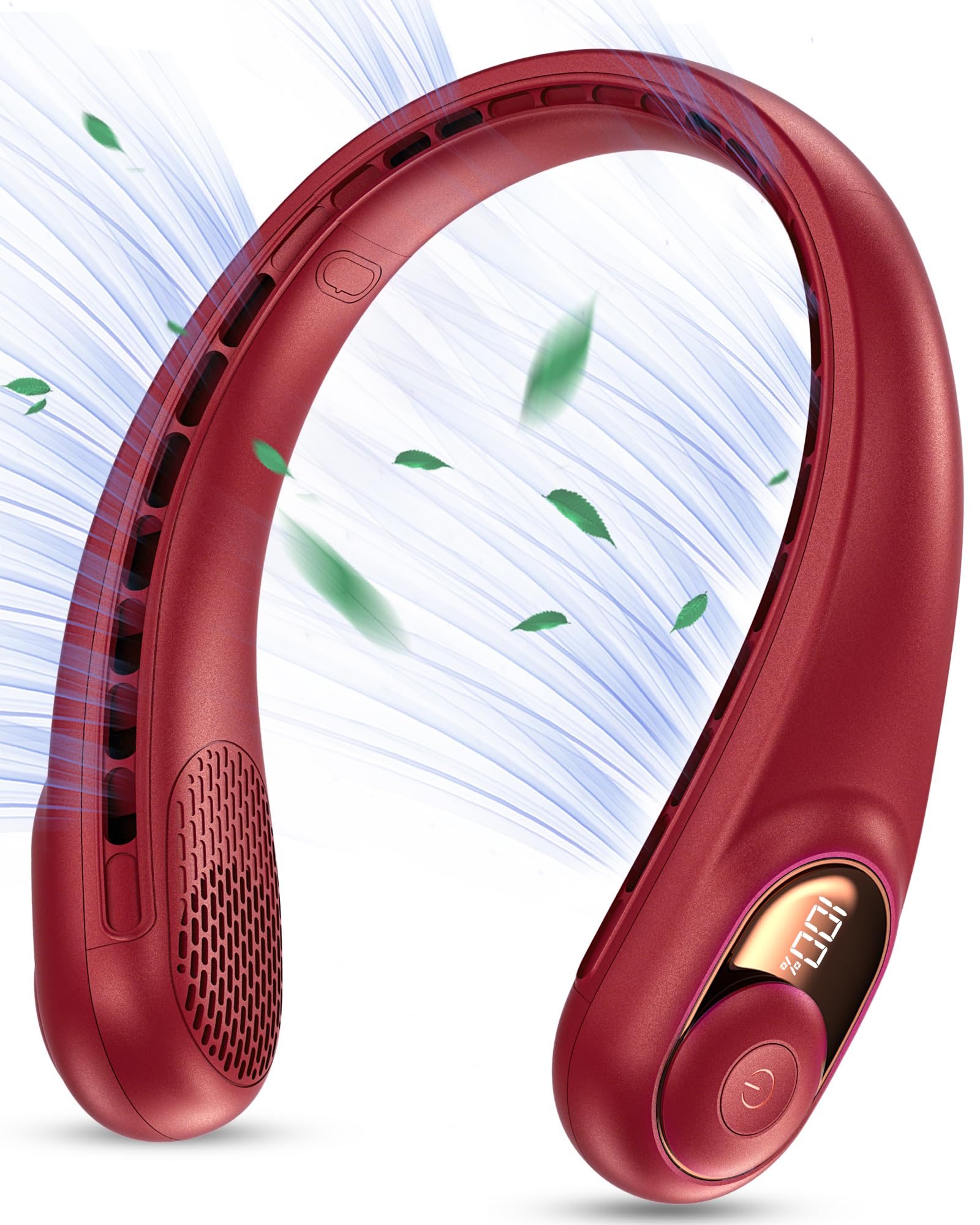 Kidee Portable Neck Fan, Personal Bladeless Neck Fans 4000Mah, Upgrade 360 Airflow, 3 Speeds, Usb Wearable Hands Free Fan Rechar