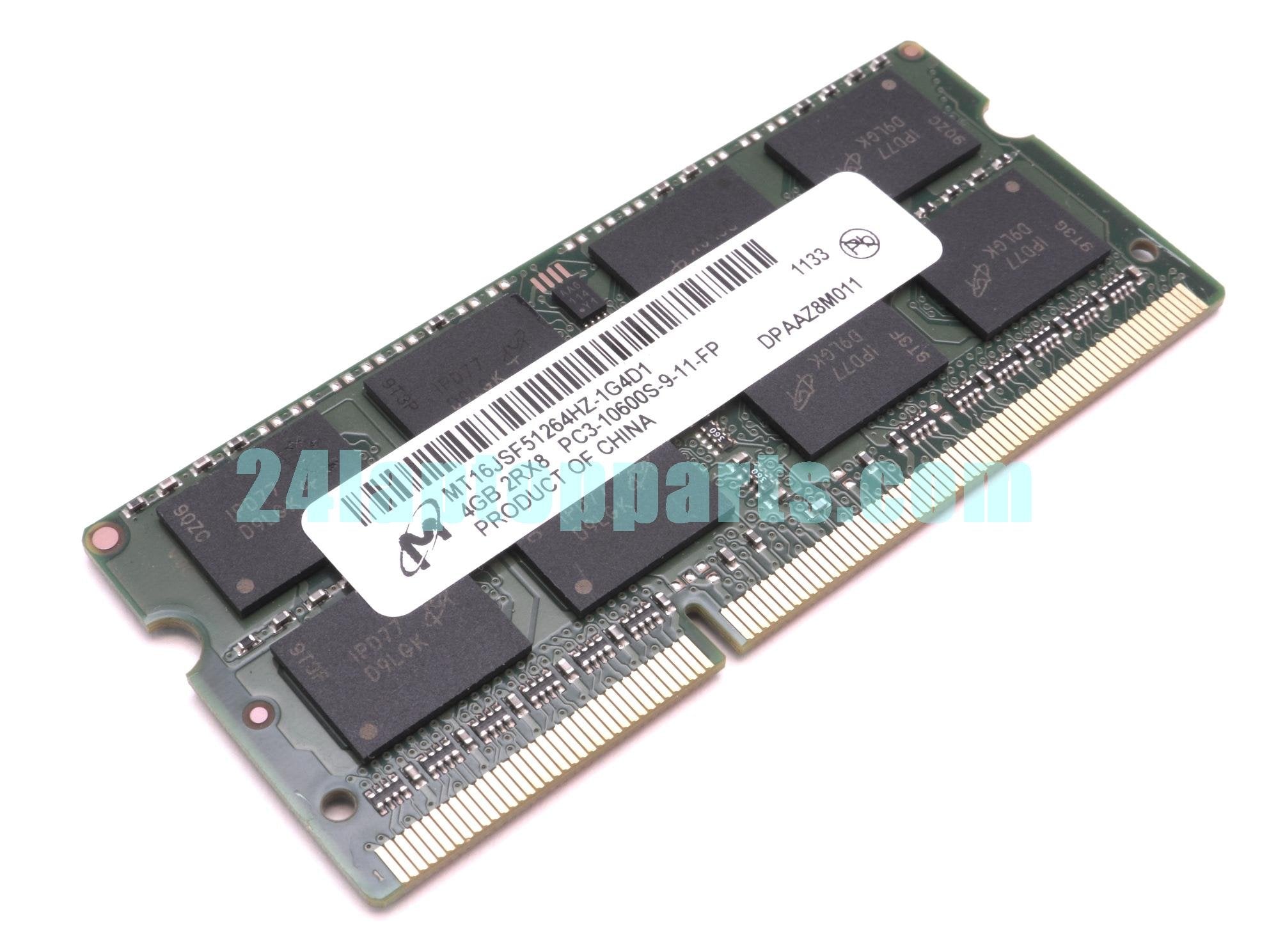 Micron 4Gb Ddr3 Ram Pc3 10600 204 Pin Laptop Sodimm