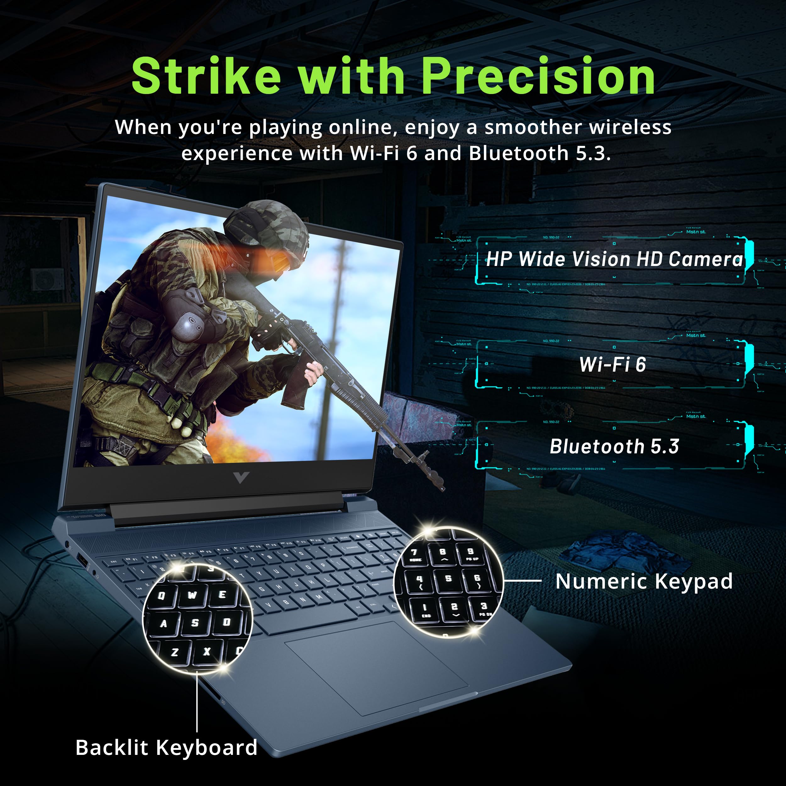 Hp Victus 15.6'' 144Hz Fhd Gaming Laptop, Intel I5-12450H, 8Gb Ram, 512Gb Pcie Ssd, Nvidia Geforce Rtx 3050, Backlit Keyboard, N