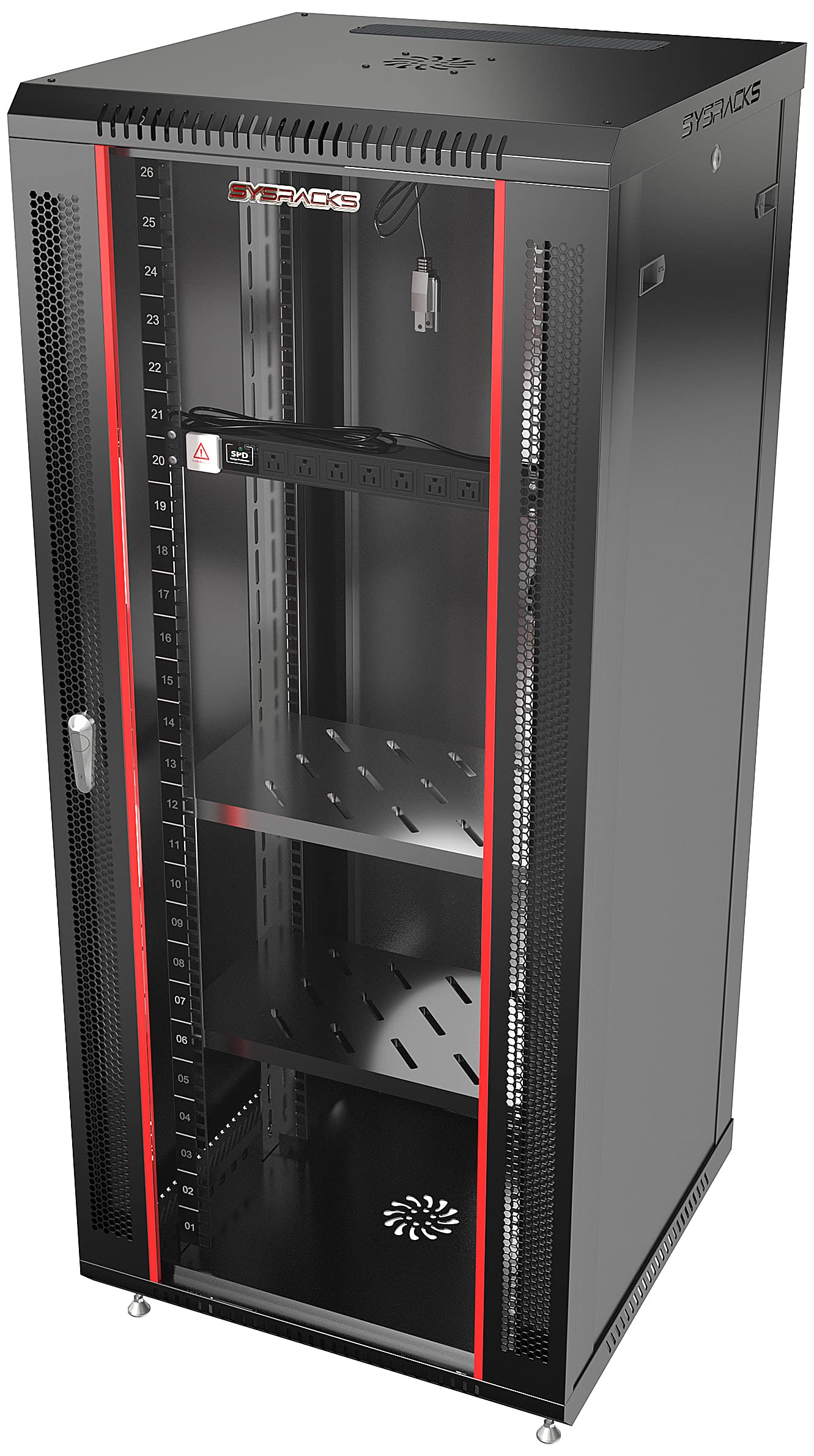 Server Rack   27U Wall Cabinet   Wall Mount Rack Enclosure With Fans   Audio Rack   Network Rack   24 Inch Depth Av Cabinet   With Casters   Pdu   Shelf   Locking Cabinet   Black (27U 24'X24'X51')