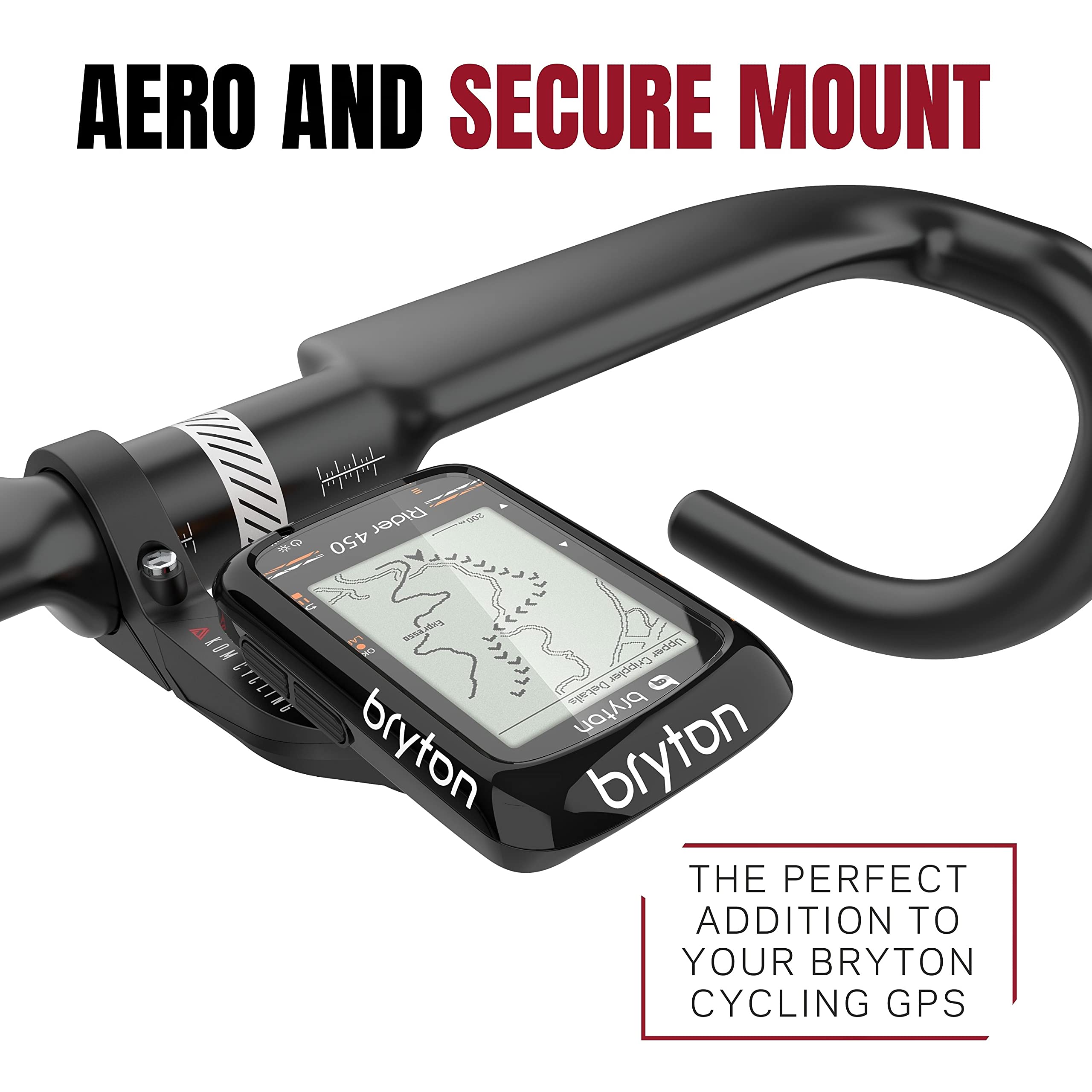 Kom Cycling Bryton Mount Compatible With Multiple Bryton Computers Including The Bryton Ryder 15, 10, Aero 60, 310, 330, 410, 42