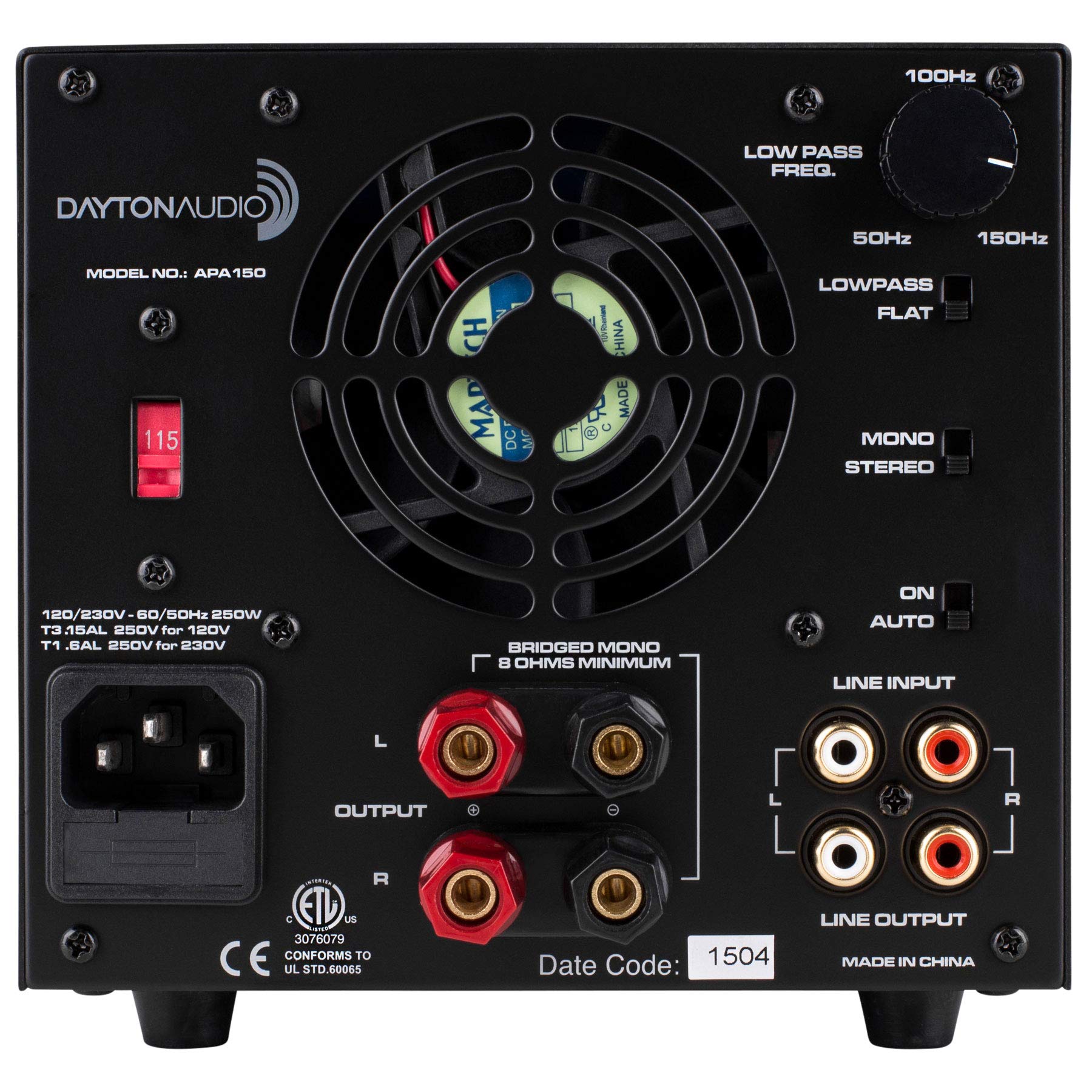 Dayton Audio Apa150 150W Power Amplifier