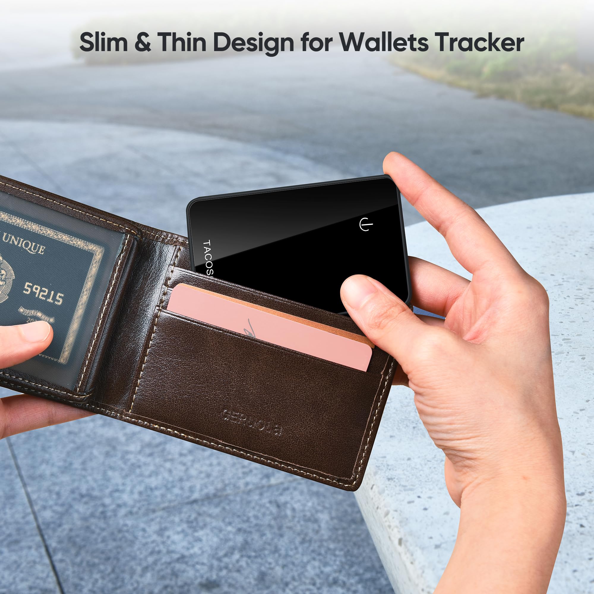 Tacoso Mfi Certified Wallet Tracker Card 2 Pack, Ultra Slim Blutooth Tracker Card For Wallet Finder Tracker Tag Work With Apple