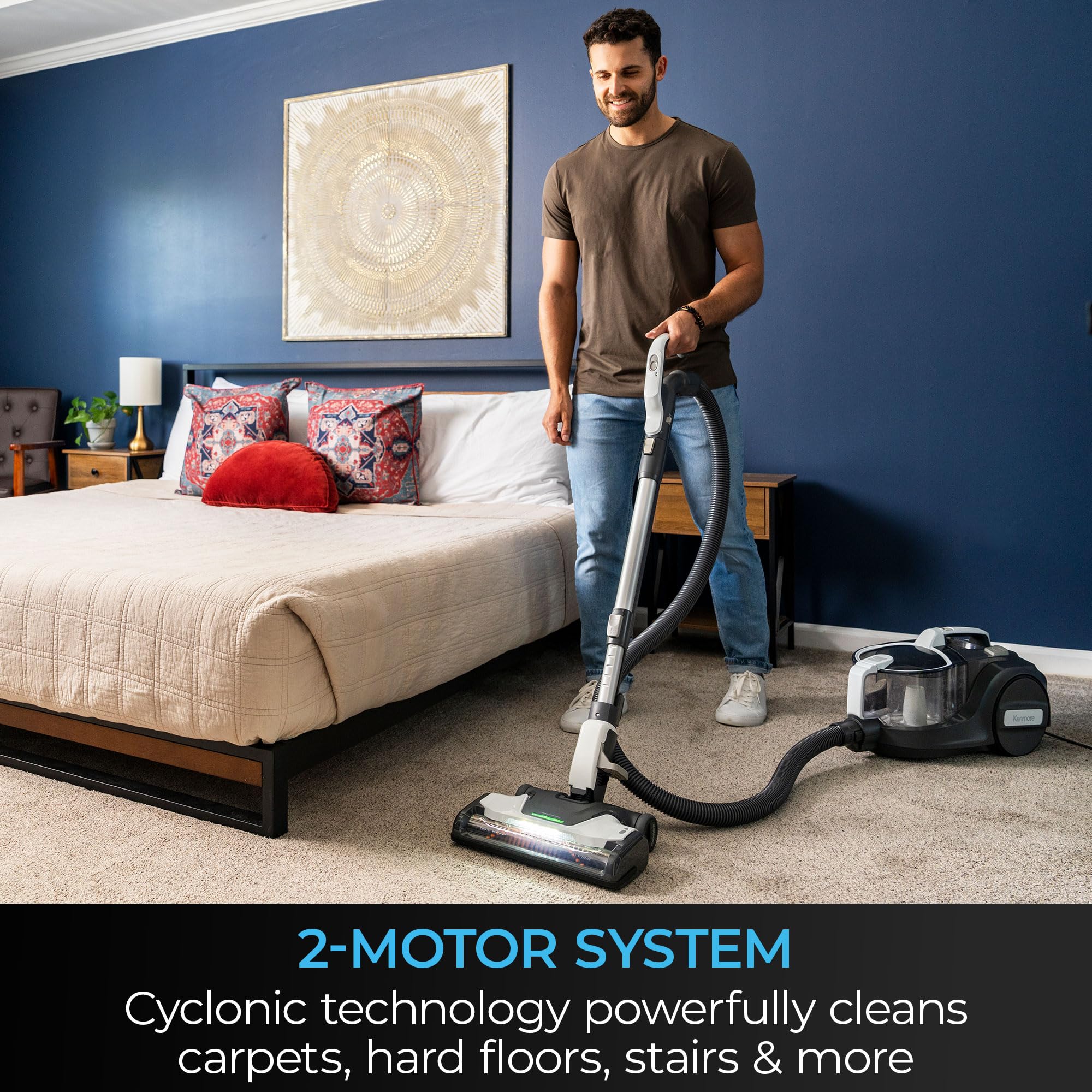 Kenmore Dc5070 500 Series Bagless Canister Vacuum With Hair Eliminator Brushroll,2 Motor Cyclonic Technology, Hepa Filtration &