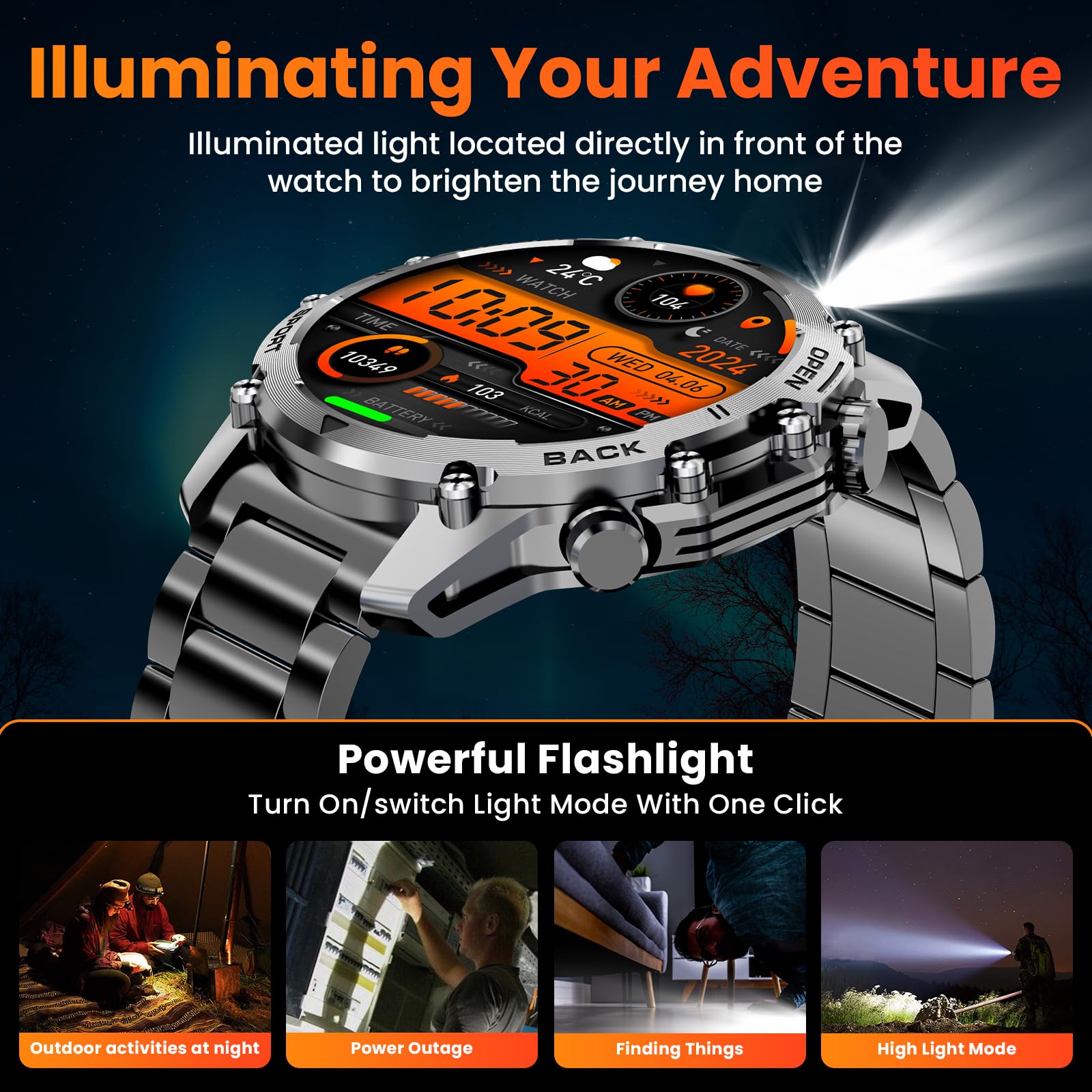 Hwagol Smart Watch Gifts For Dad(Calls/Answer),1.52'' Military Smart Watches For Men For Android Iphone,100+ Sport Modes/Heart R