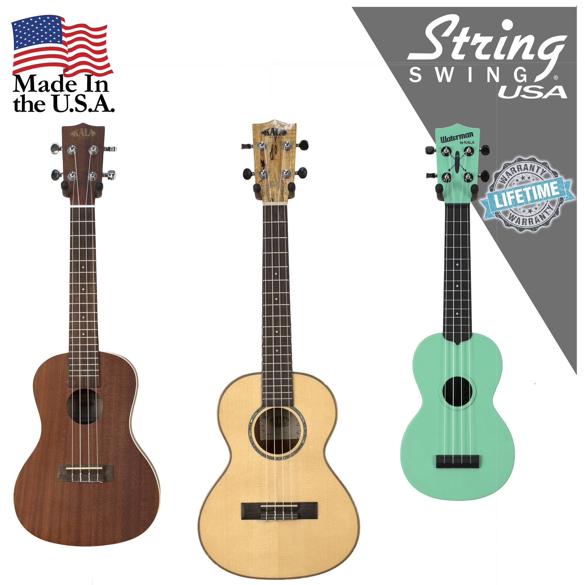 String Swing Ukulele Wall Mount Stand For Mandolin Ukele Banjo - Concert Pineapple Soprano Tenor And Baritone Compatible - Safet