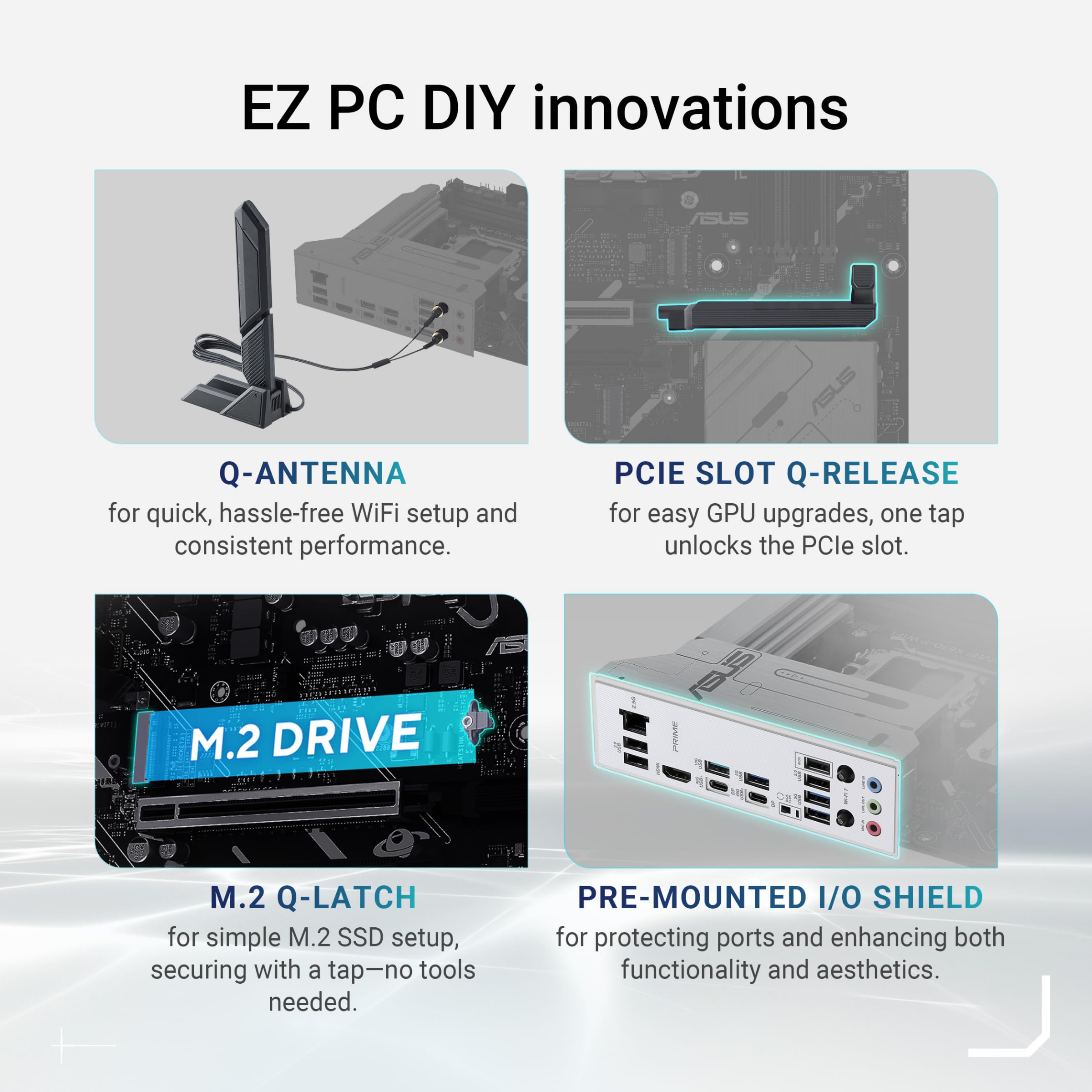 Asus Prime X870 P Wifi Amd Am5 X870 Atx Motherboard 14+2+1 80A Drmos Power Stages, Ddr5, Pcie 5.0, Pcie 5.0 X16, Q Release, 4X M