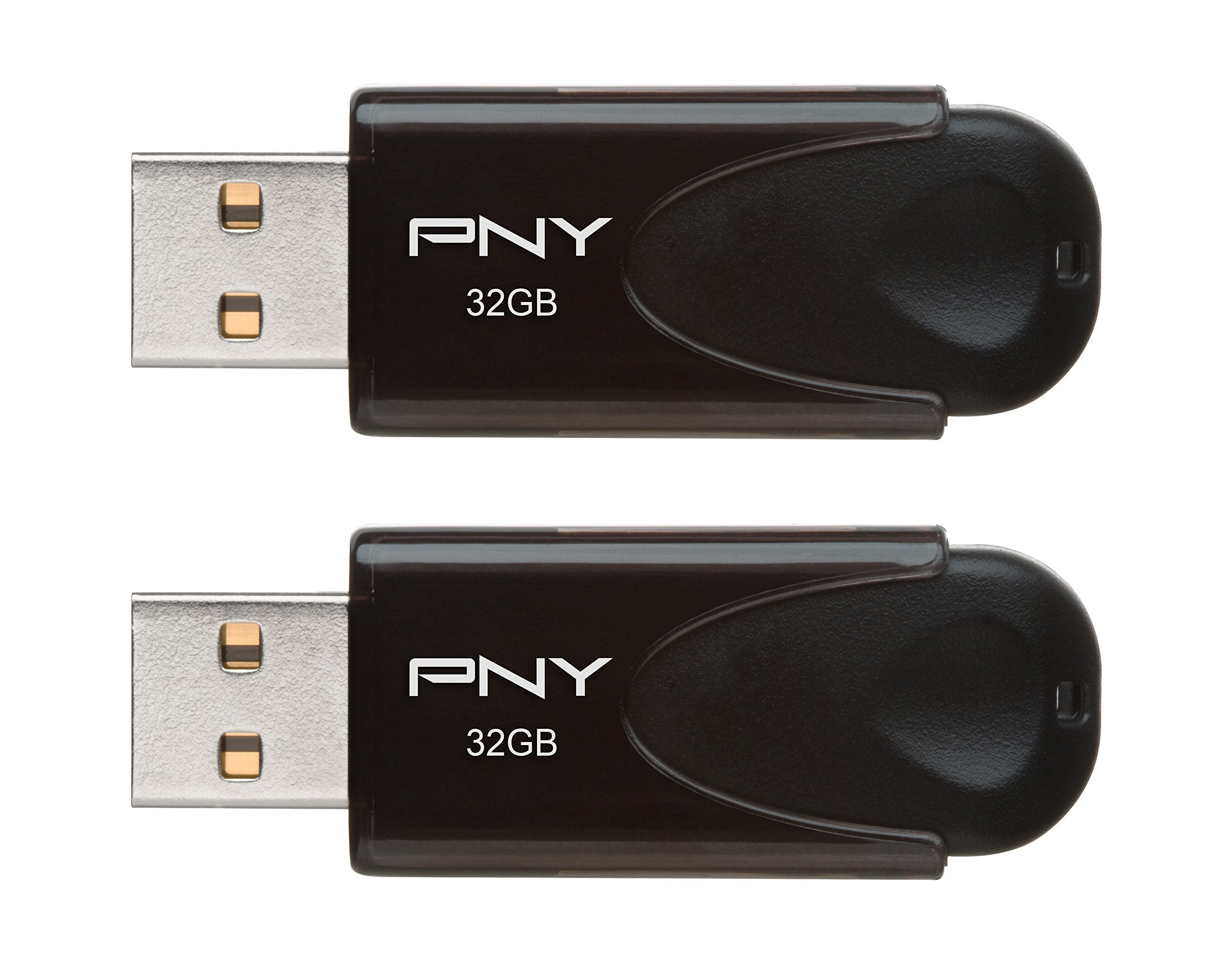 Pny 32Gb Attach   4 Usb 2.0 Flash Drive 2-Pack, Black