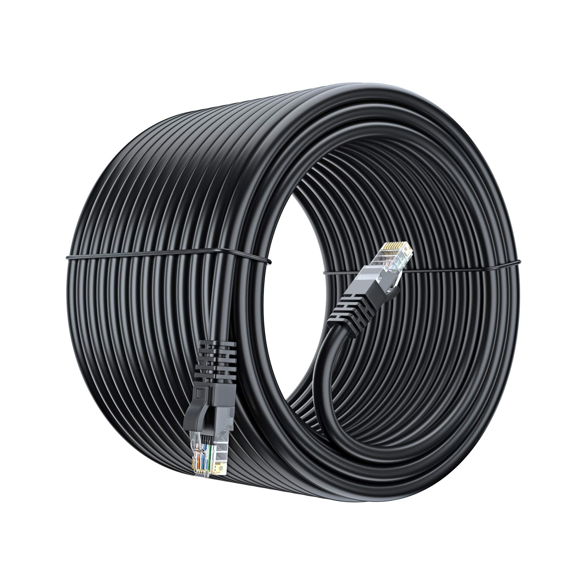 Maximm Cat 6 Ethernet Cable 250 Ft, 100% Pure Copper, Cat6 Cable Lan Cable, Internet Cable, Patch Cable And Network Cable   Utp (Black) 250 Feet