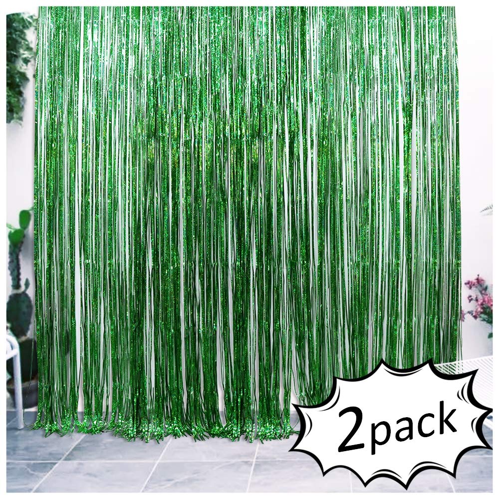 Iridescent Foil Fringe Curtains Rainforest Jungle Theme Party Supplies Birthday Wedding Party Window Door Decorations Fun Photo 