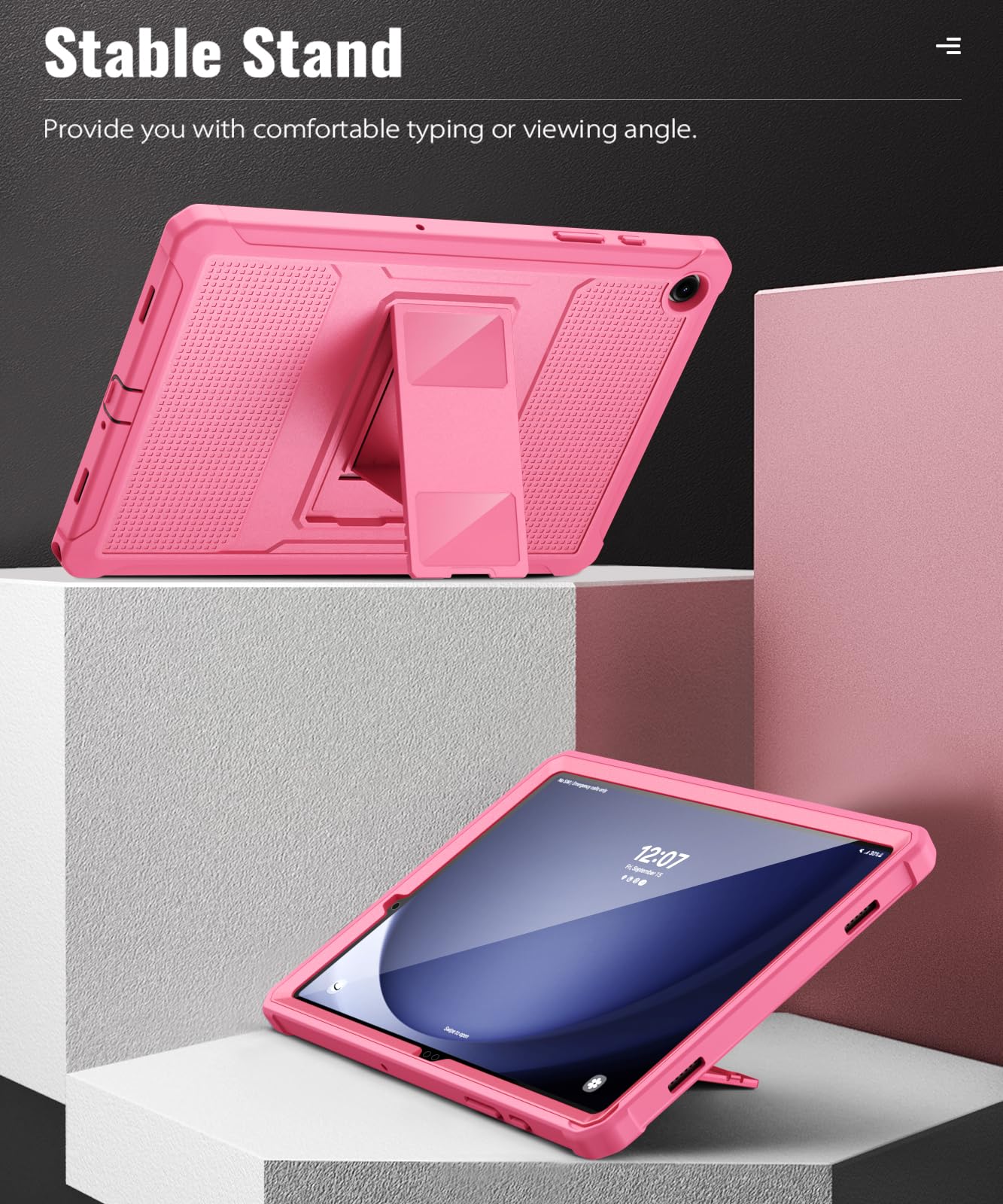 MoKo Case Fit Galaxy Tab A9 Plus 11 Inch 2023 (SM X210/X216/X218), Shockproof Full Body Rugged Stand Back Cover Built in Screen Protector Fit Galaxy Tab A9+ 11' 2023, Conch Shell