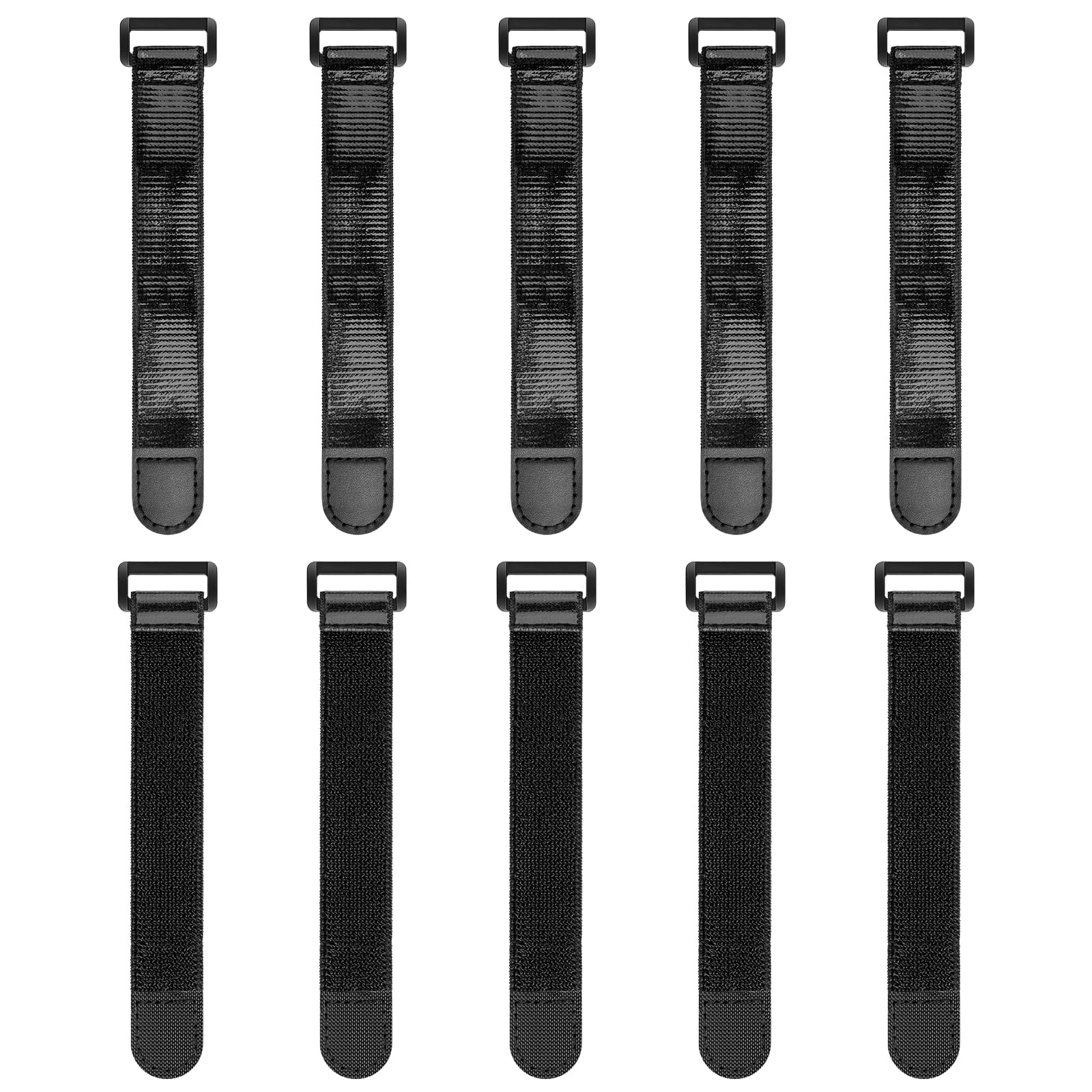 Trilancer Elastic Cinch Straps with Anti-Slip Strips, 6 x 1 (10 Pack) Heavy Duty Multipurpose Hook and Loop Straps for Extension
