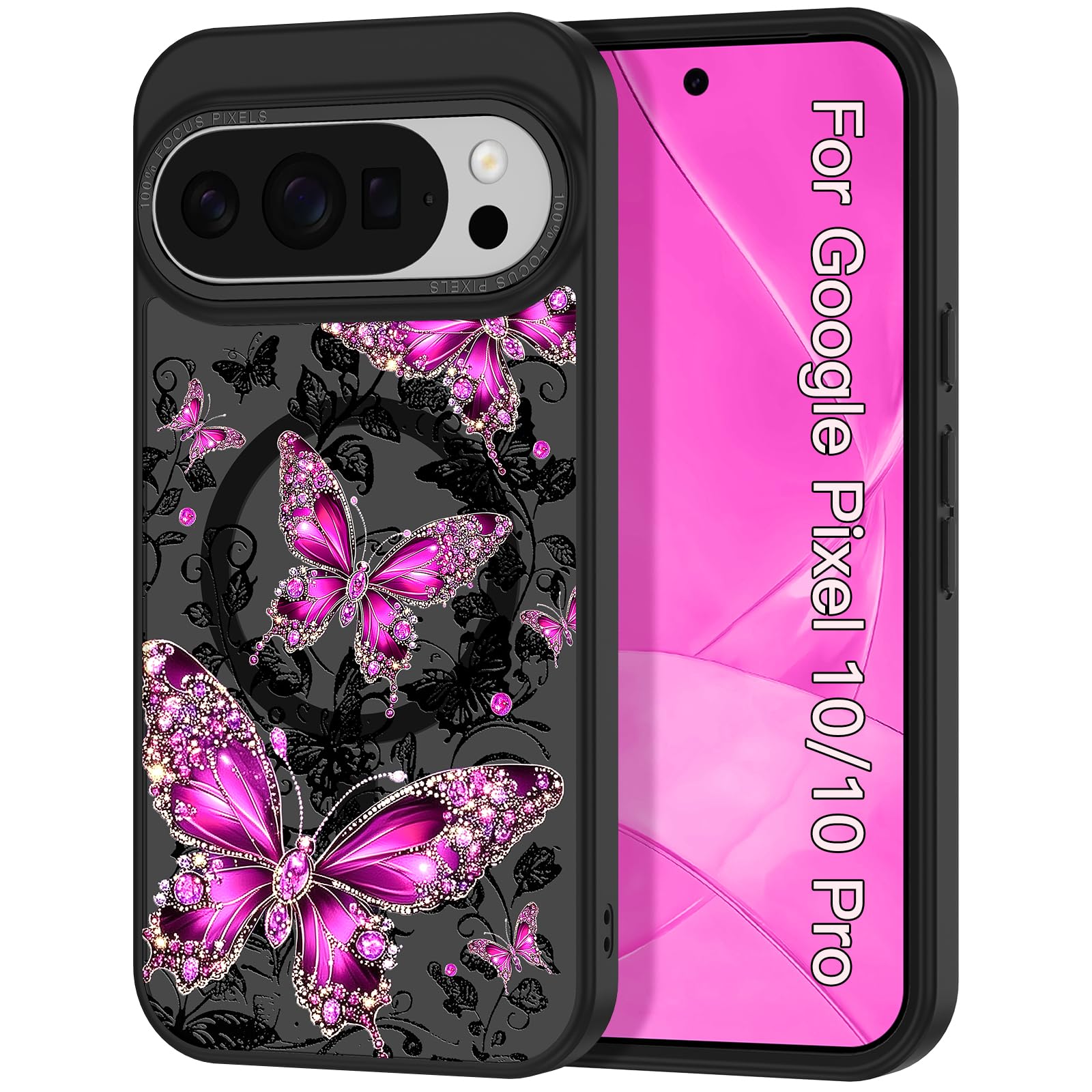 Shecaset for Google Pixel 10 Case & Pixel 10 Pro Case (2025),[Compatible with MagSafe] Magnetic Translucent Matte Slim Shockproo