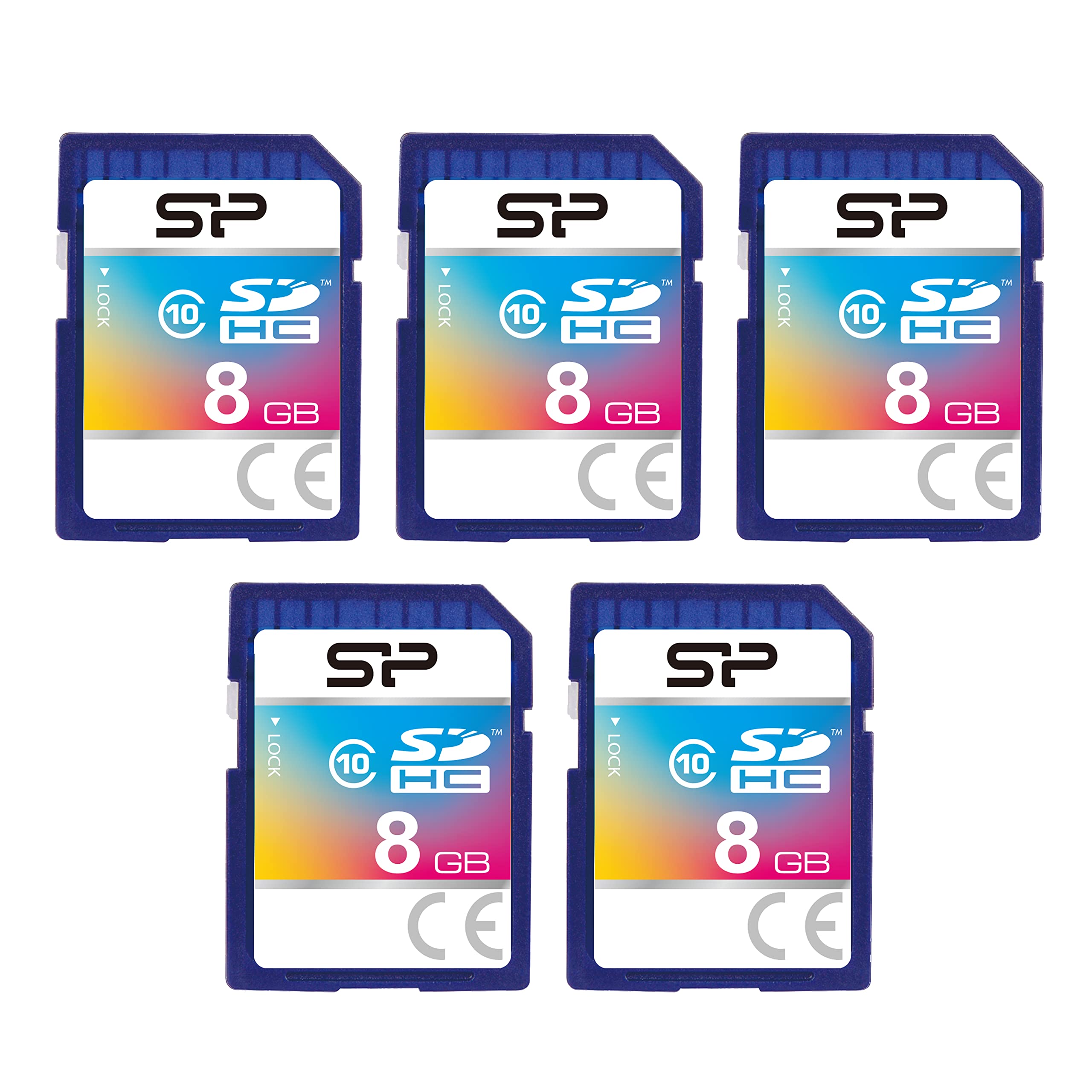 8GB 5-Pack SDHC Class 10 Flash Memory Card by Silicon Power